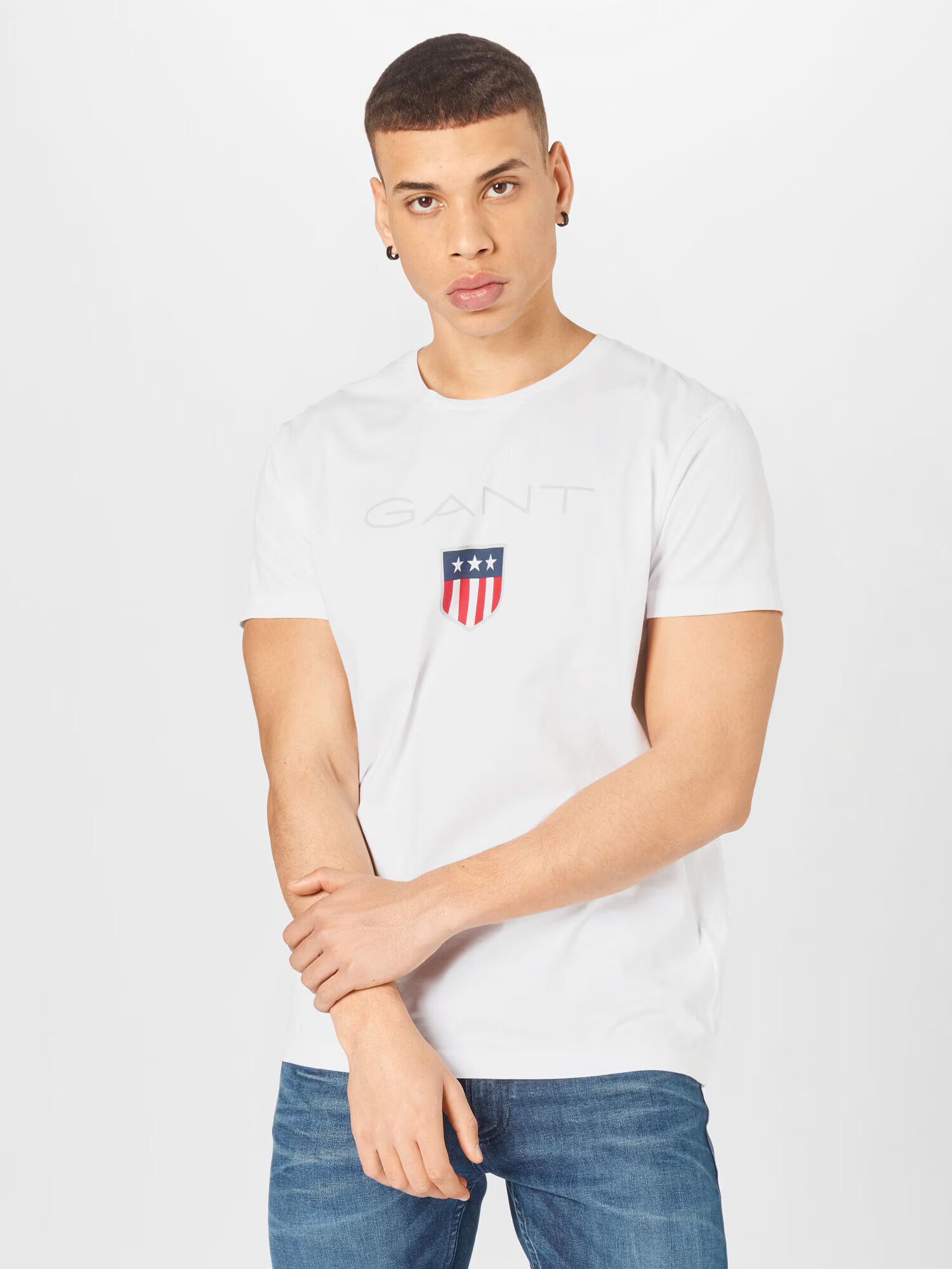 GANT Tricou albastru marin / gri / roșu / alb - Pled.ro