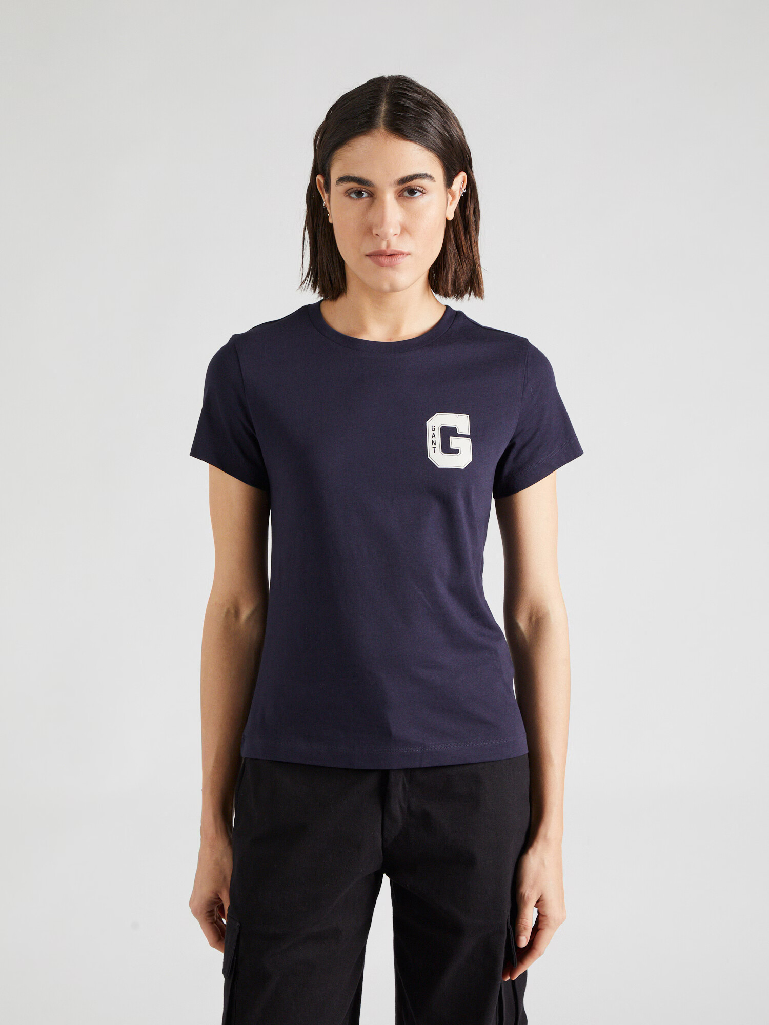 GANT Tricou bleumarin / alb - Pled.ro