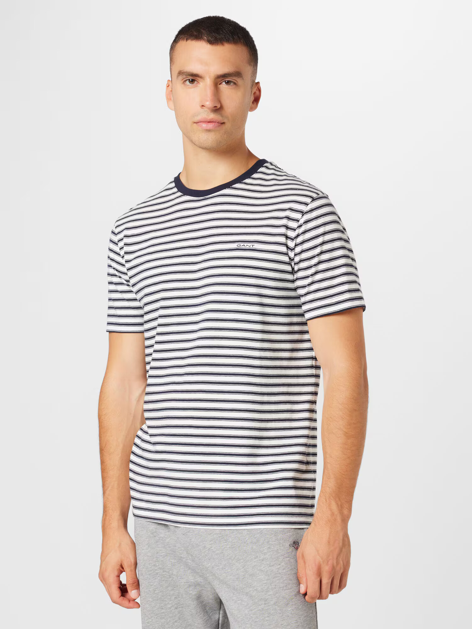 GANT Tricou bleumarin / alb - Pled.ro