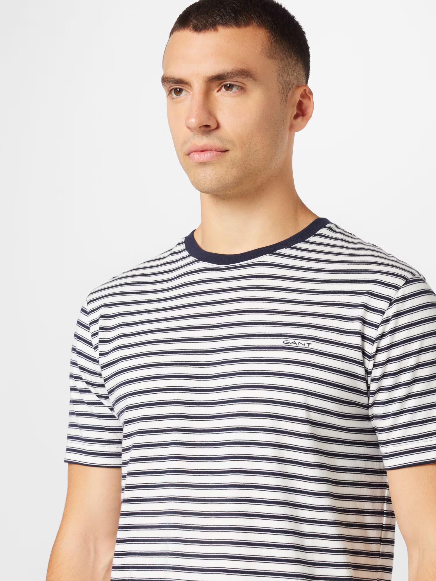 GANT Tricou bleumarin / alb - Pled.ro