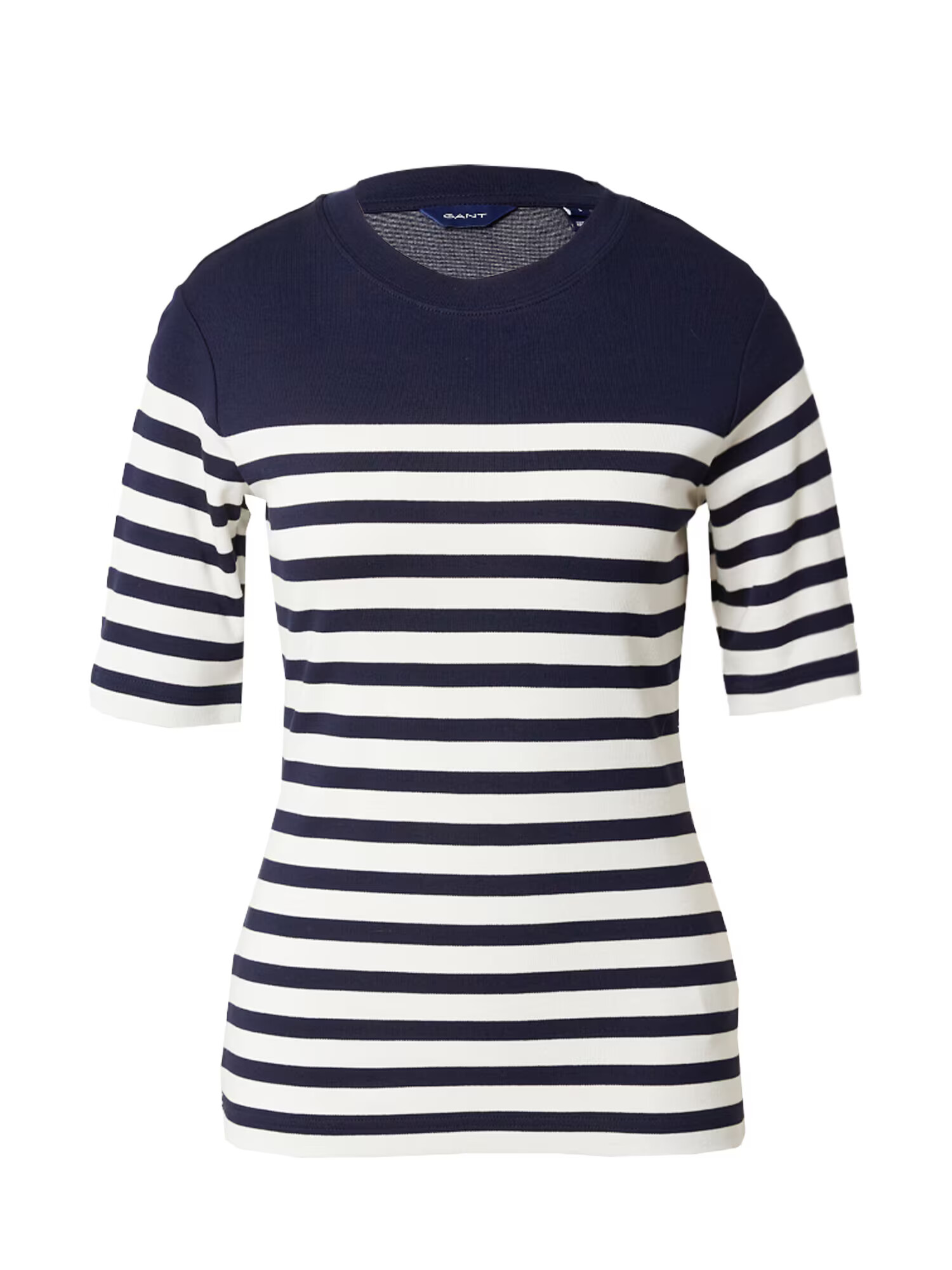 GANT Tricou bleumarin / alb murdar - Pled.ro