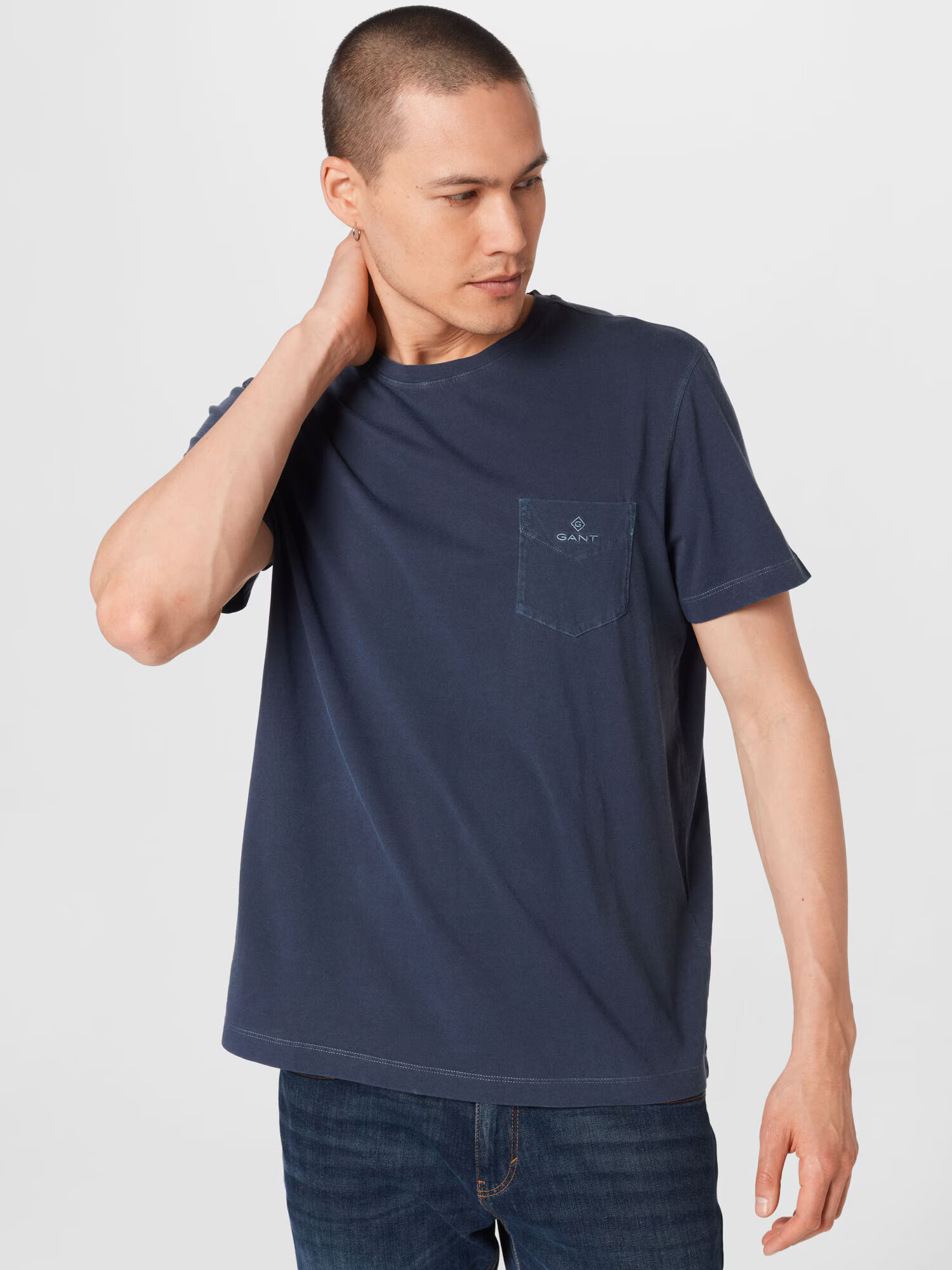 GANT Tricou bleumarin / albastru deschis - Pled.ro