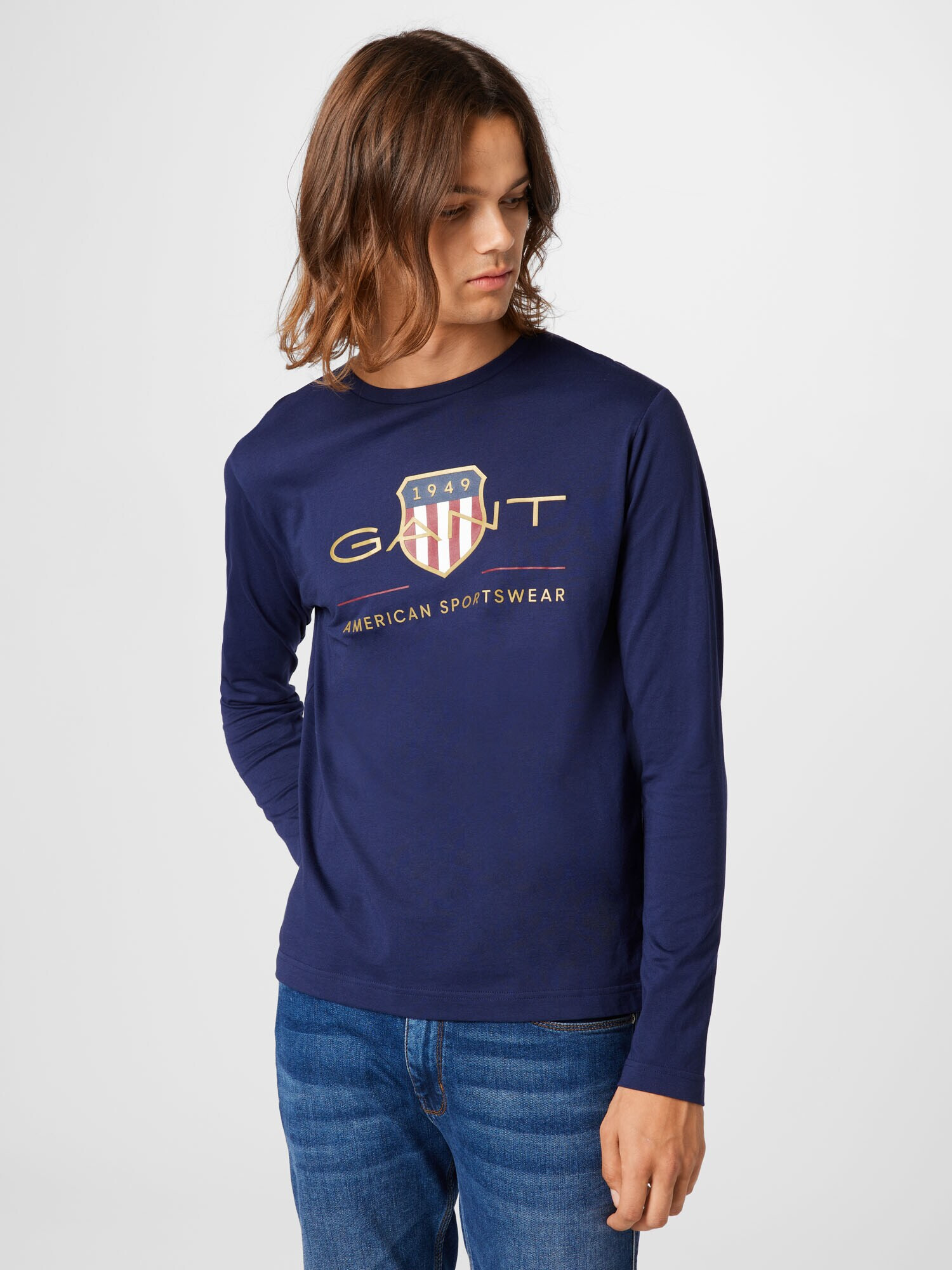 GANT Tricou bleumarin / auriu / roșu / alb - Pled.ro