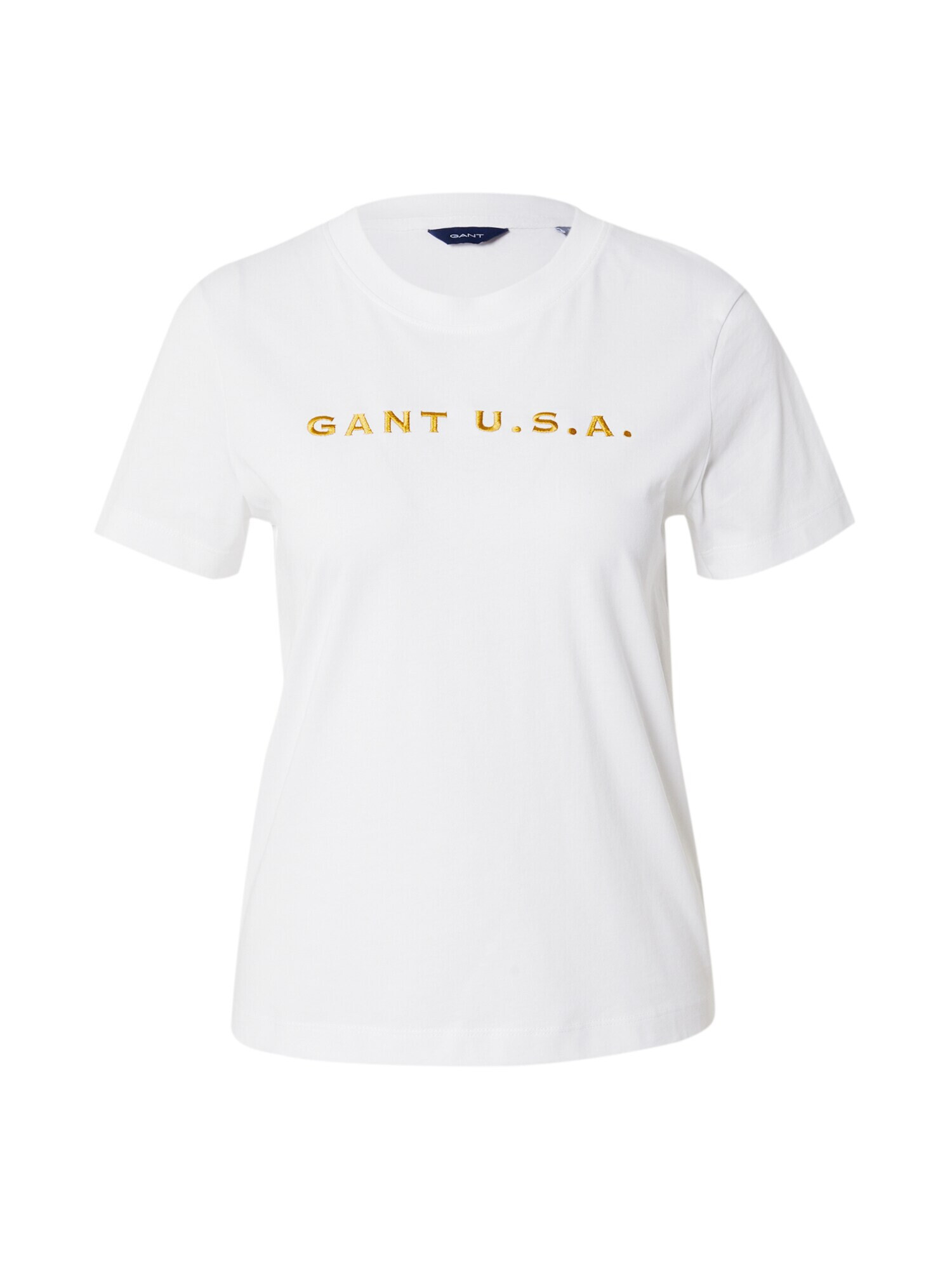 GANT Tricou galben auriu / alb murdar - Pled.ro