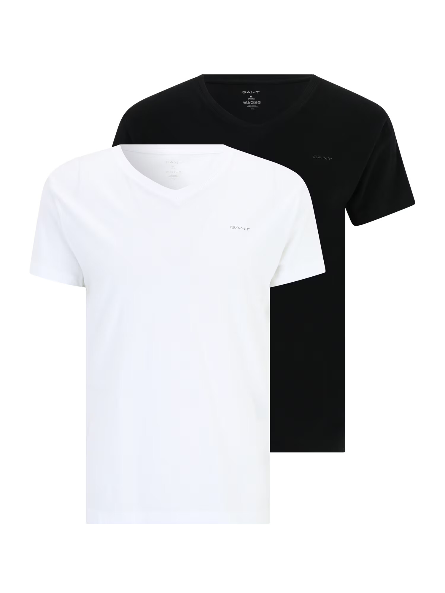 GANT Tricou gri / negru / alb - Pled.ro