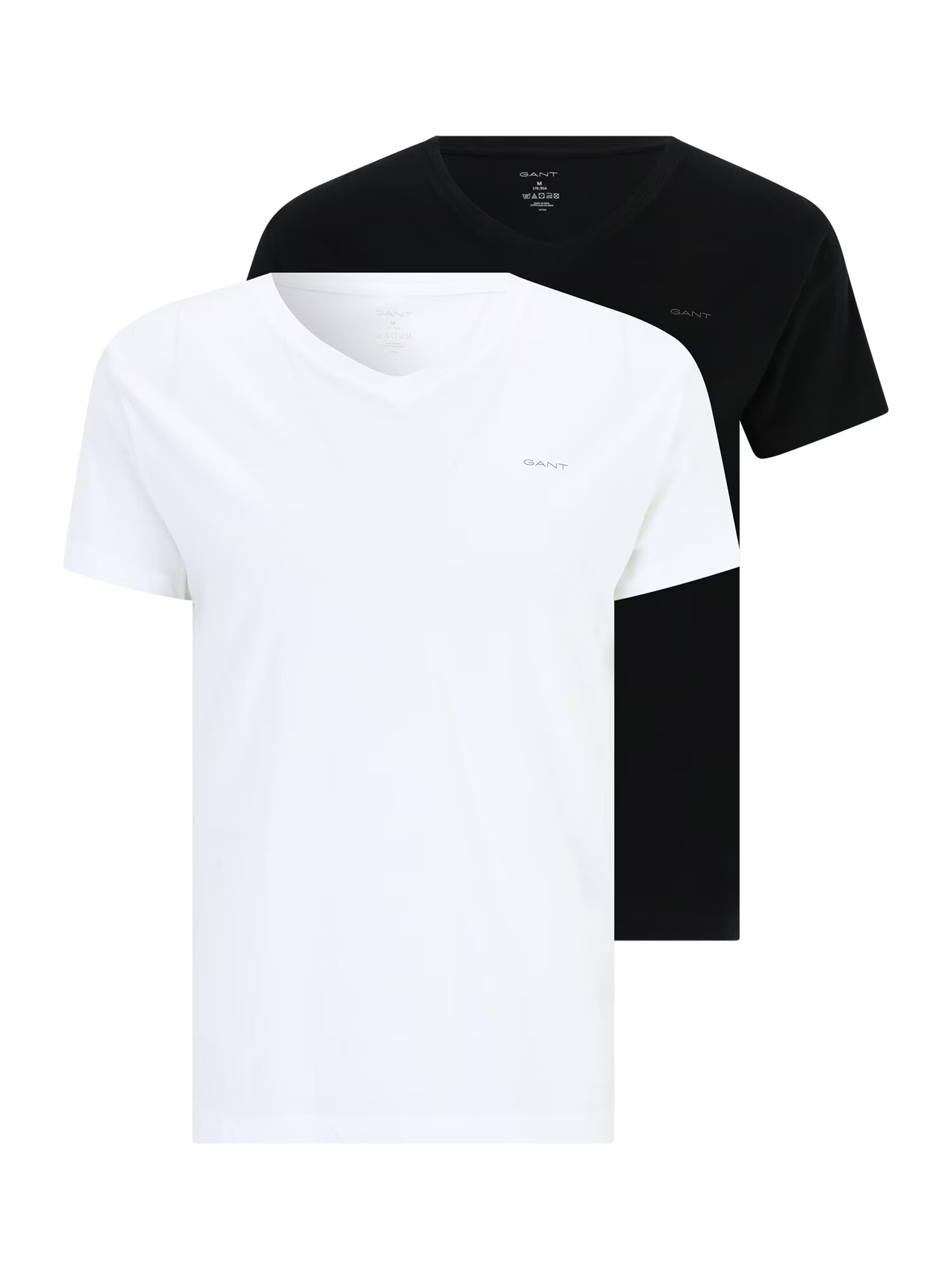 GANT Tricou negru / alb - Pled.ro