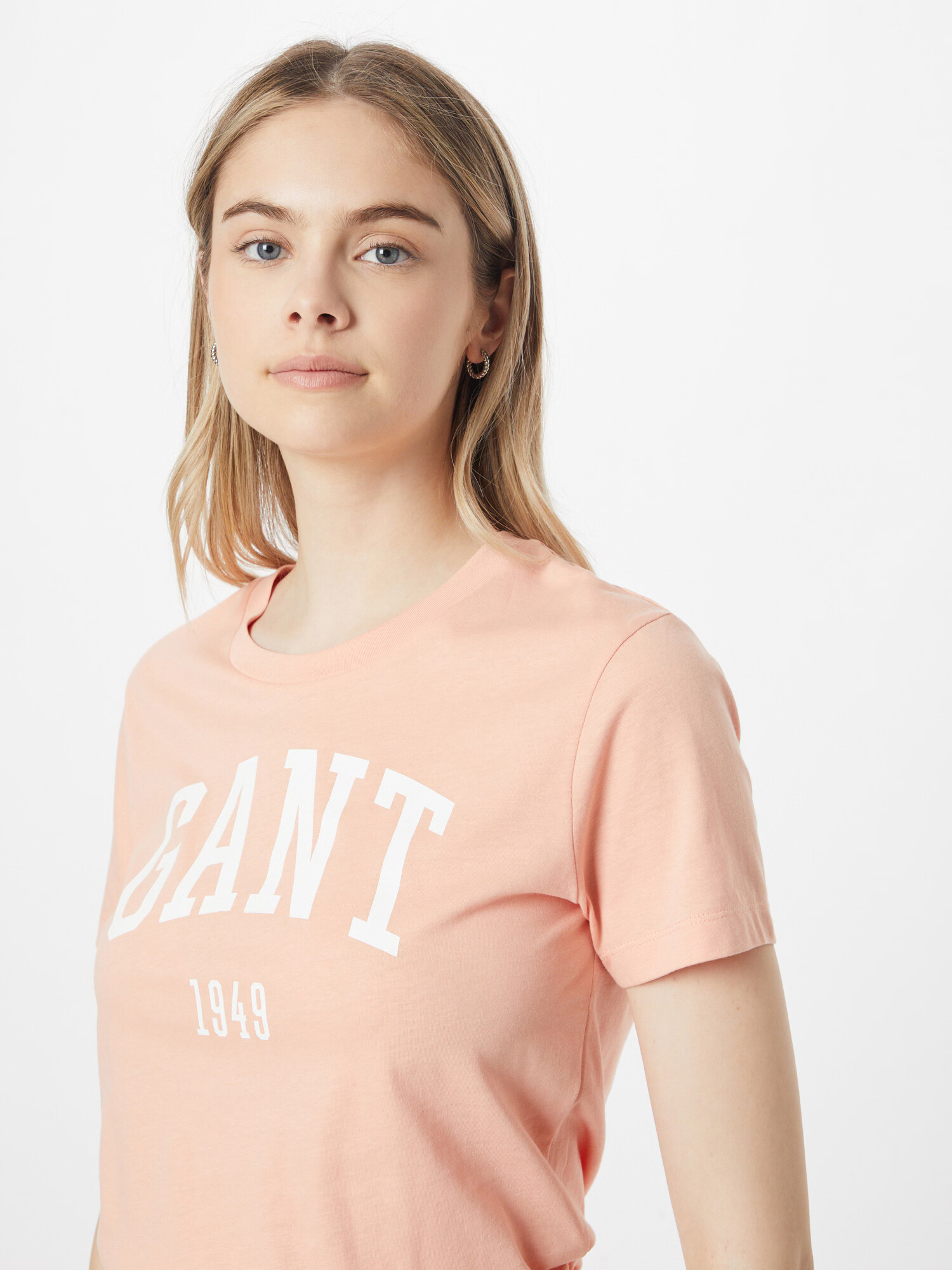 GANT Tricou portocaliu caisă / alb natural - Pled.ro