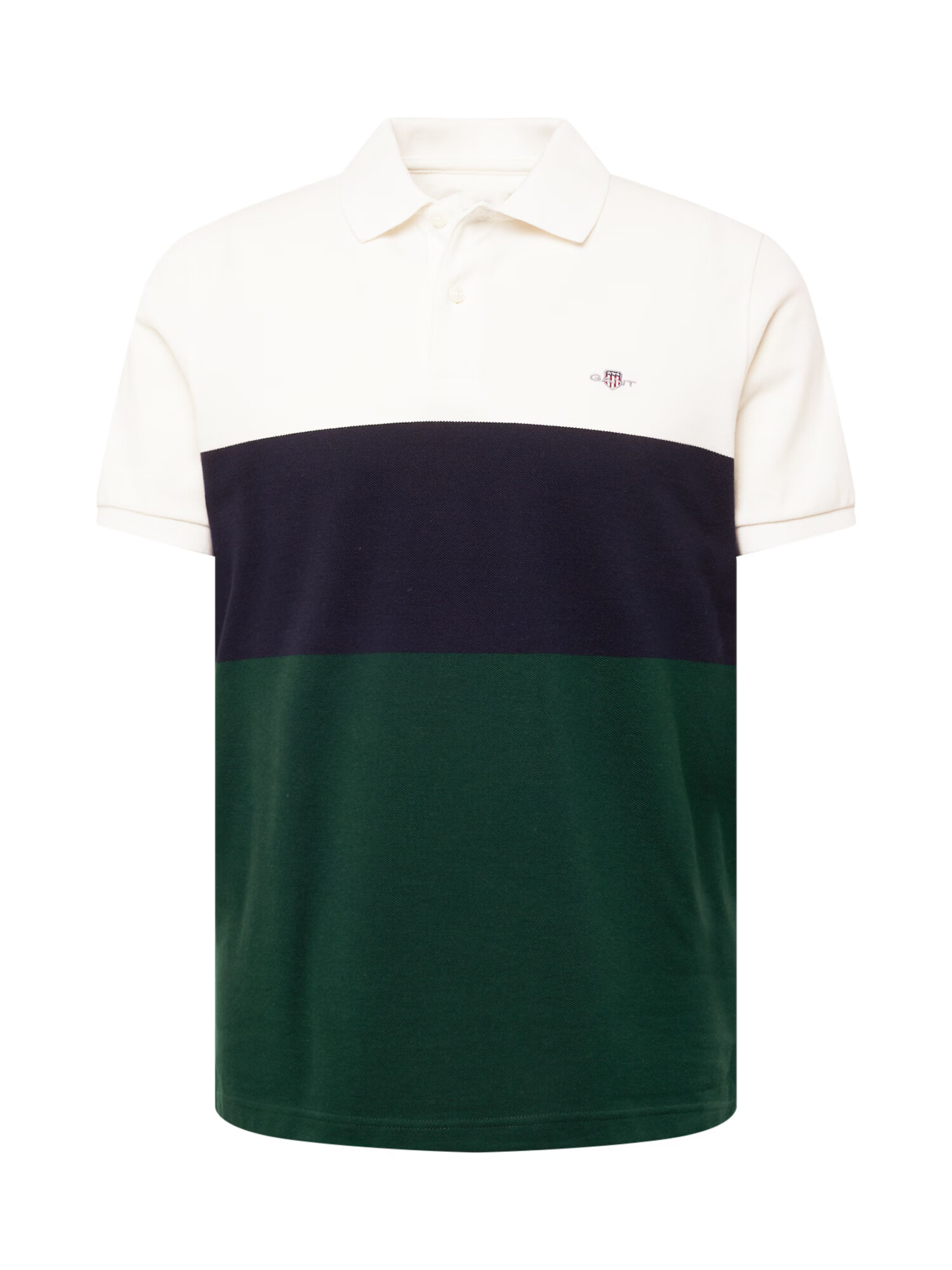 GANT Tricou 'RUGGER' albastru marin / verde smarald / alb - Pled.ro