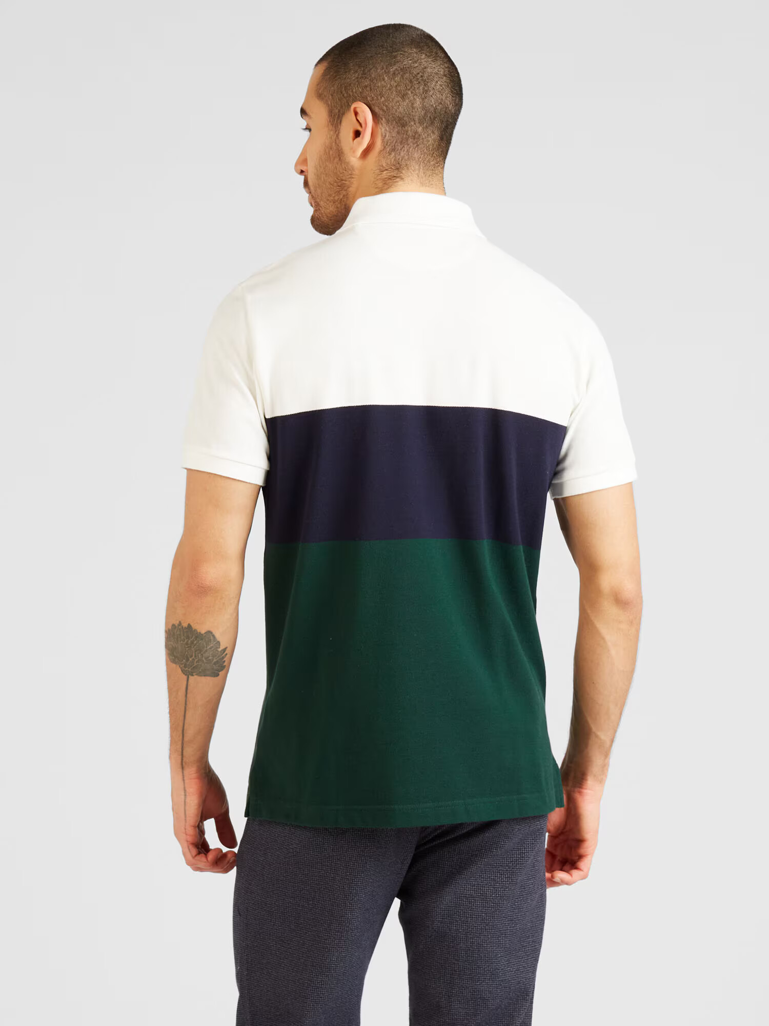 GANT Tricou 'RUGGER' albastru marin / verde smarald / alb - Pled.ro