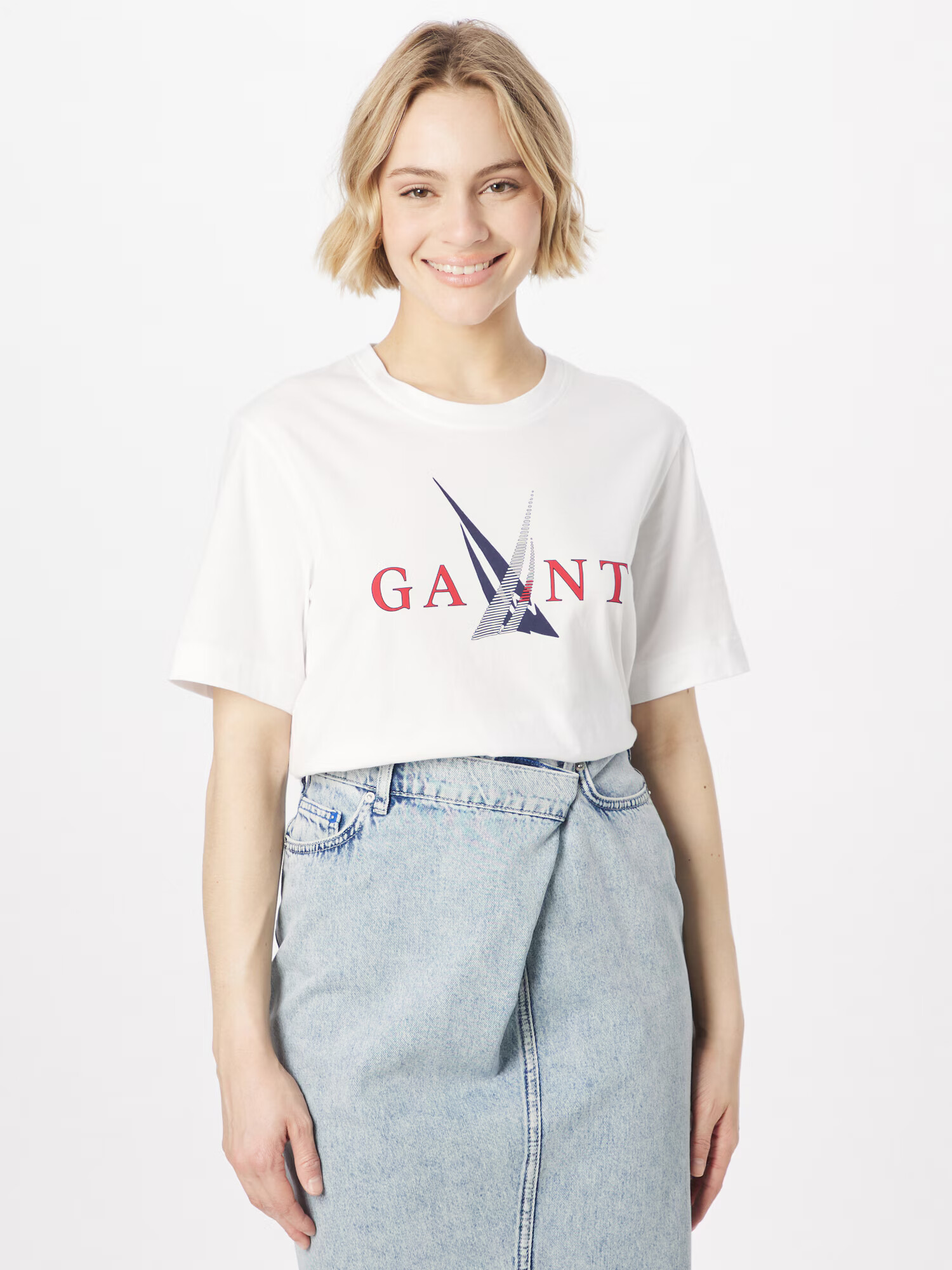 GANT Tricou 'SAIL' bleumarin / roșu / alb - Pled.ro