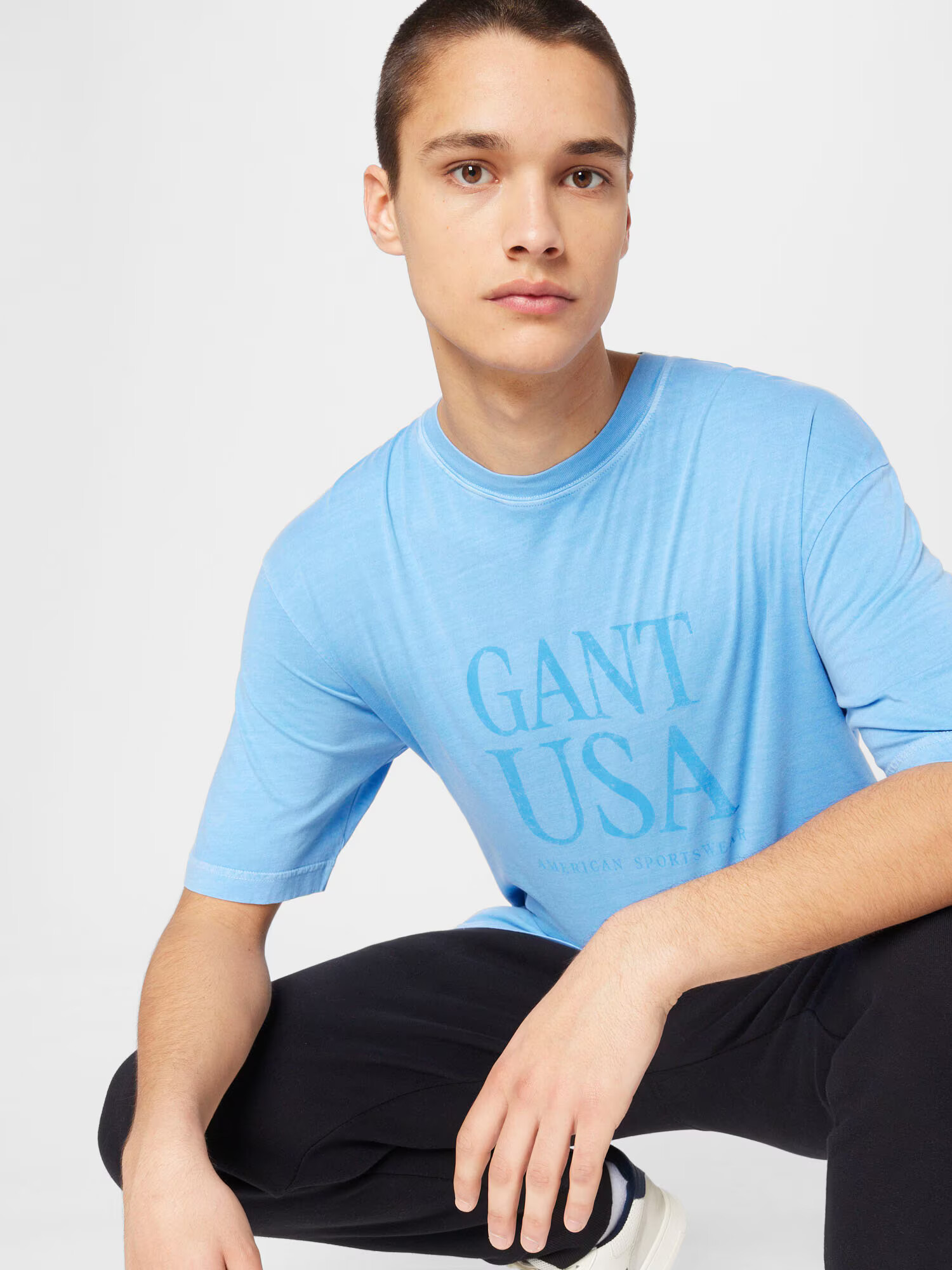 GANT Tricou 'Sunfaded' albastru deschis - Pled.ro