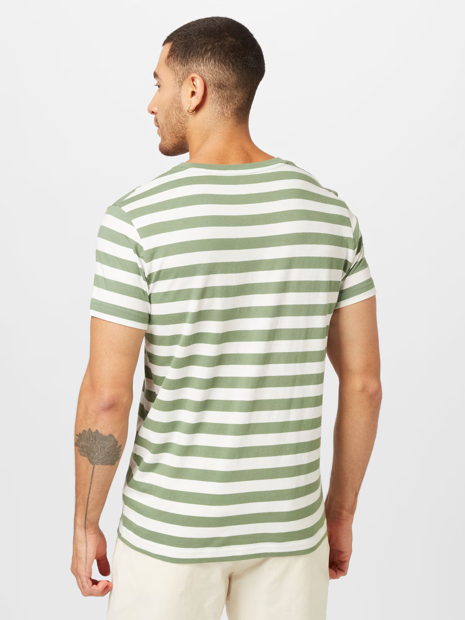 GANT Tricou verde / alb - Pled.ro