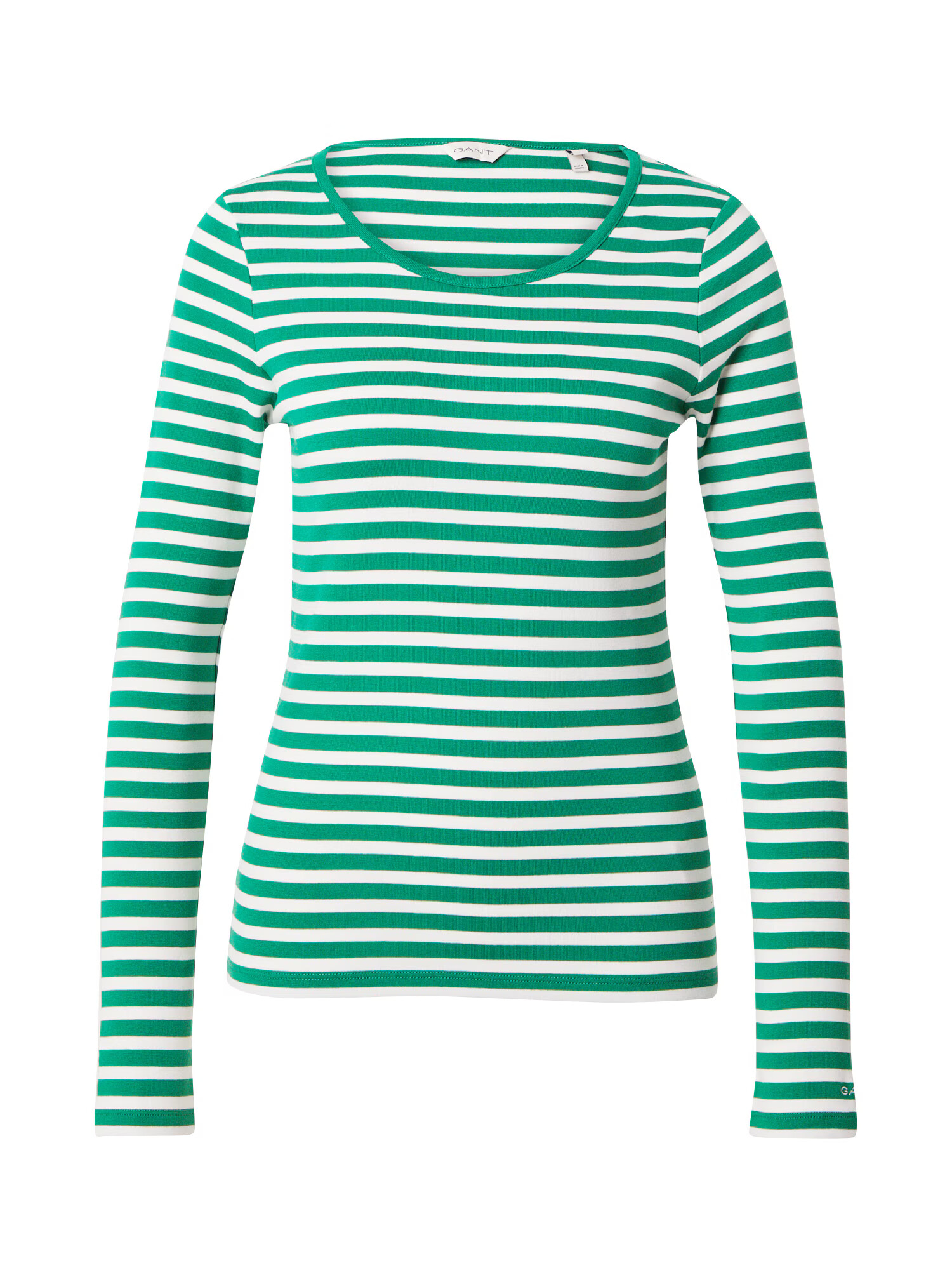 GANT Tricou verde iarbă / alb - Pled.ro