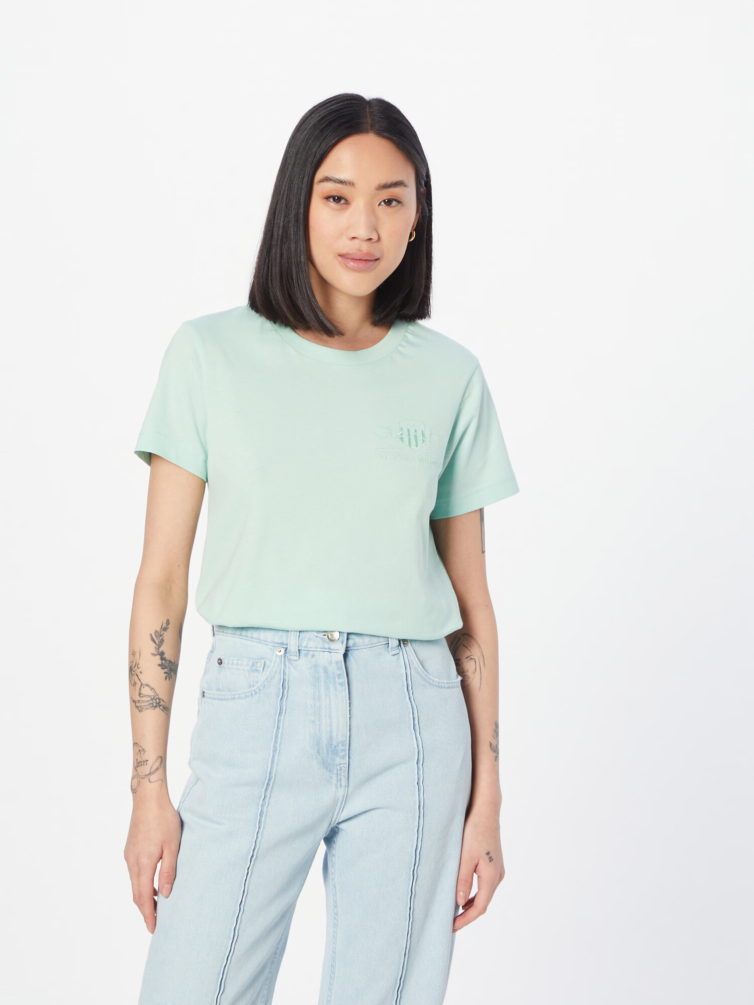 GANT Tricou verde pastel - Pled.ro