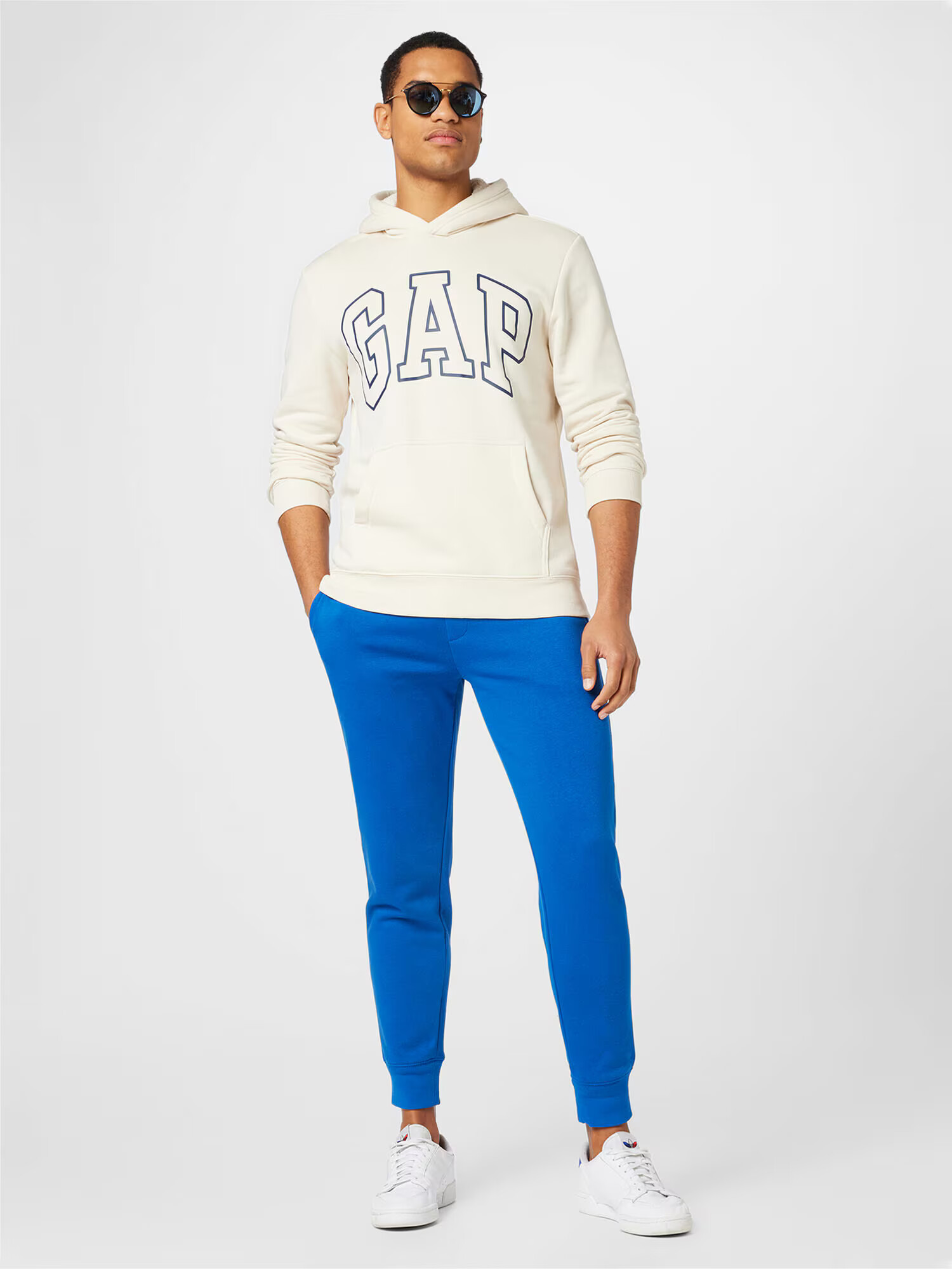 GAP Pantaloni albastru regal / alb - Pled.ro