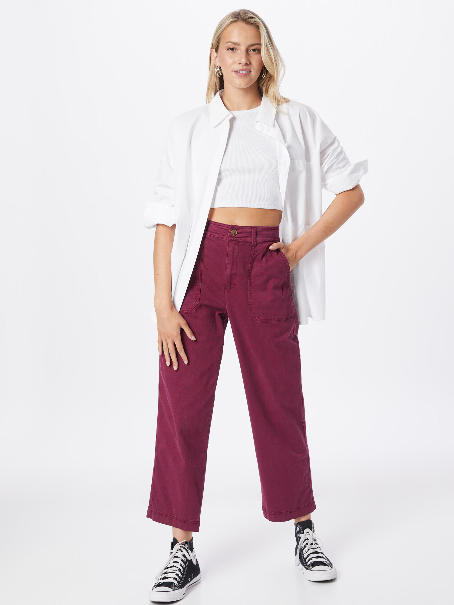 GAP Pantaloni roșu burgundy - Pled.ro