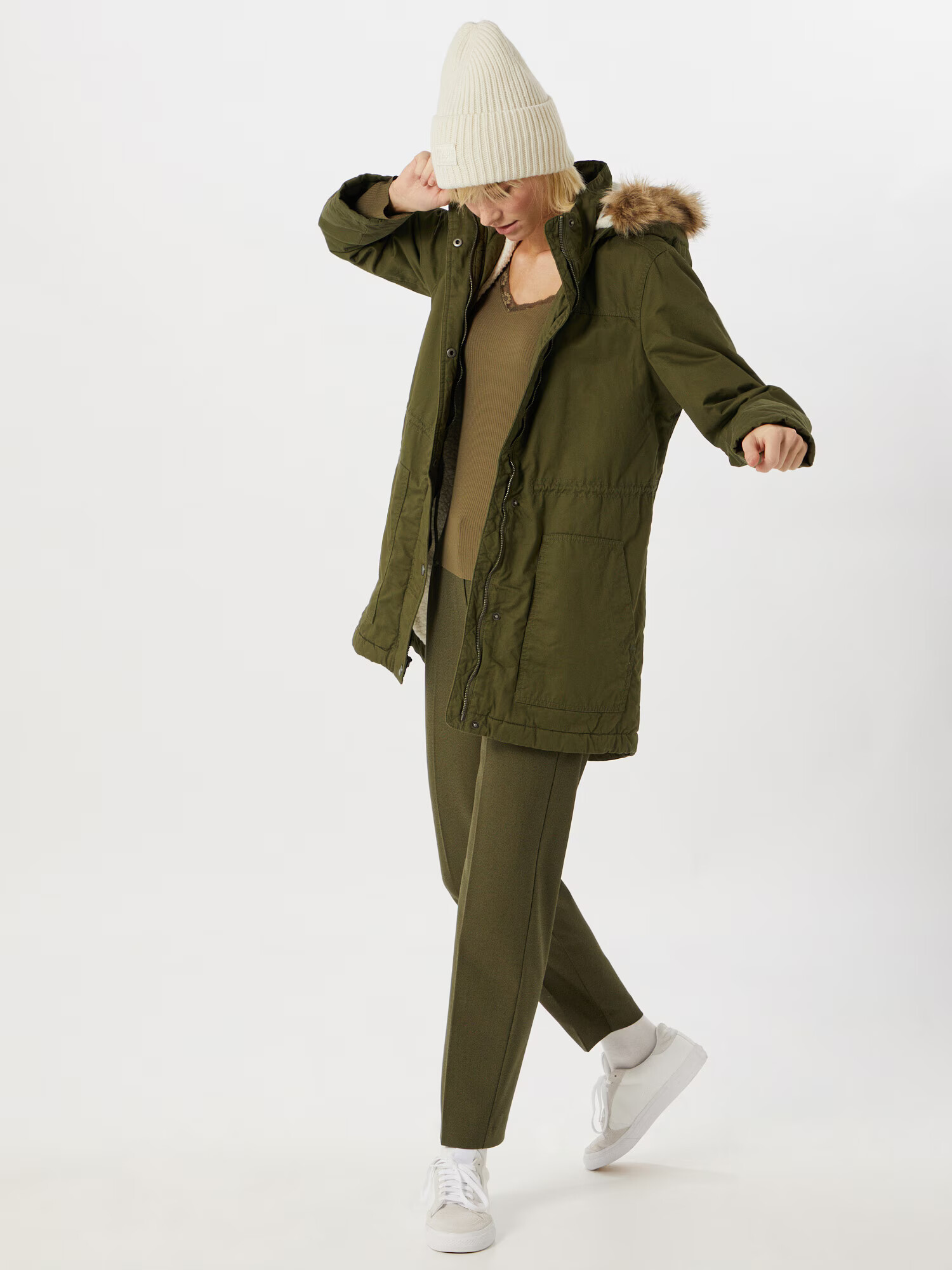 GAP Parka de primăvară-toamnă bej / verde / alb - Pled.ro