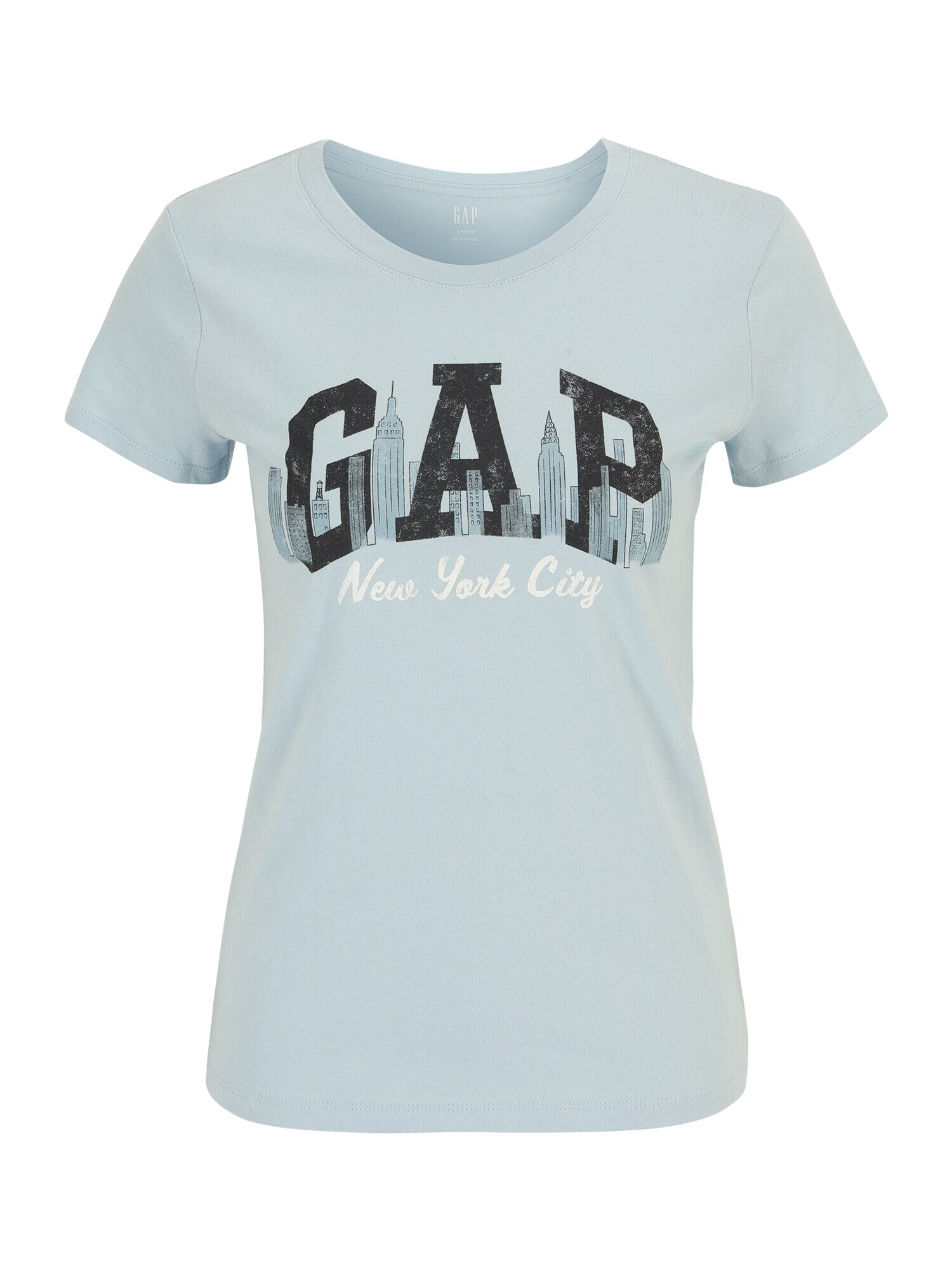 Gap Petite Tricou albastru pastel / negru / alb - Pled.ro