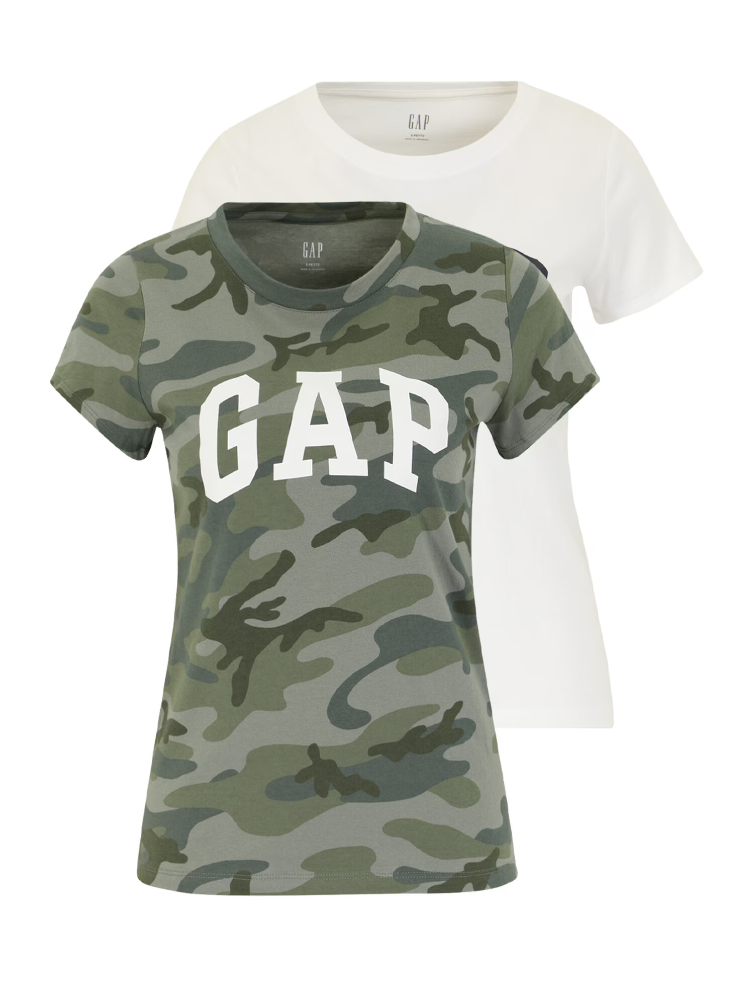 Gap Petite Tricou 'FRANCHISE' verde / negru / alb - Pled.ro