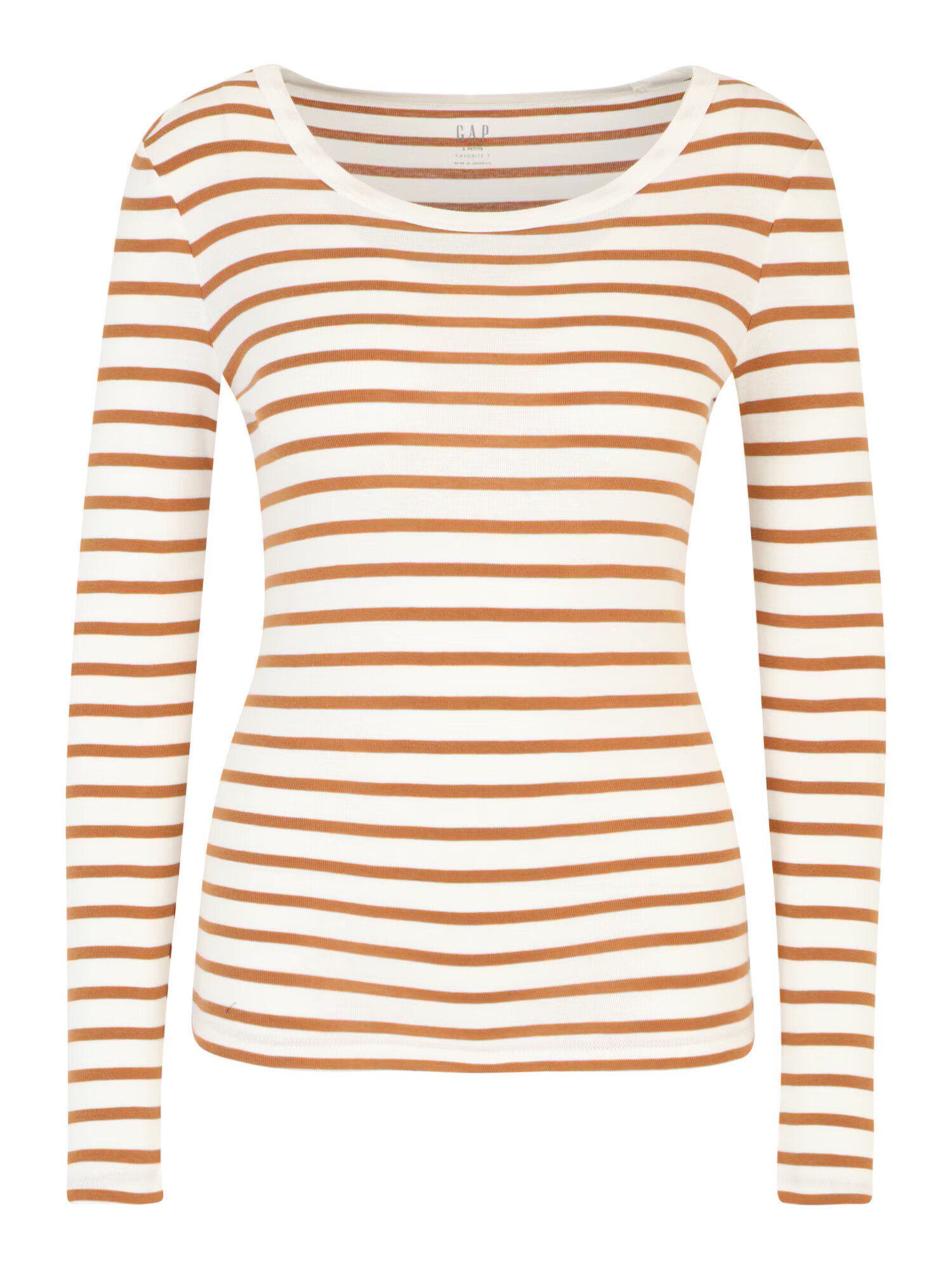 Gap Petite Tricou maro coniac / alb - Pled.ro