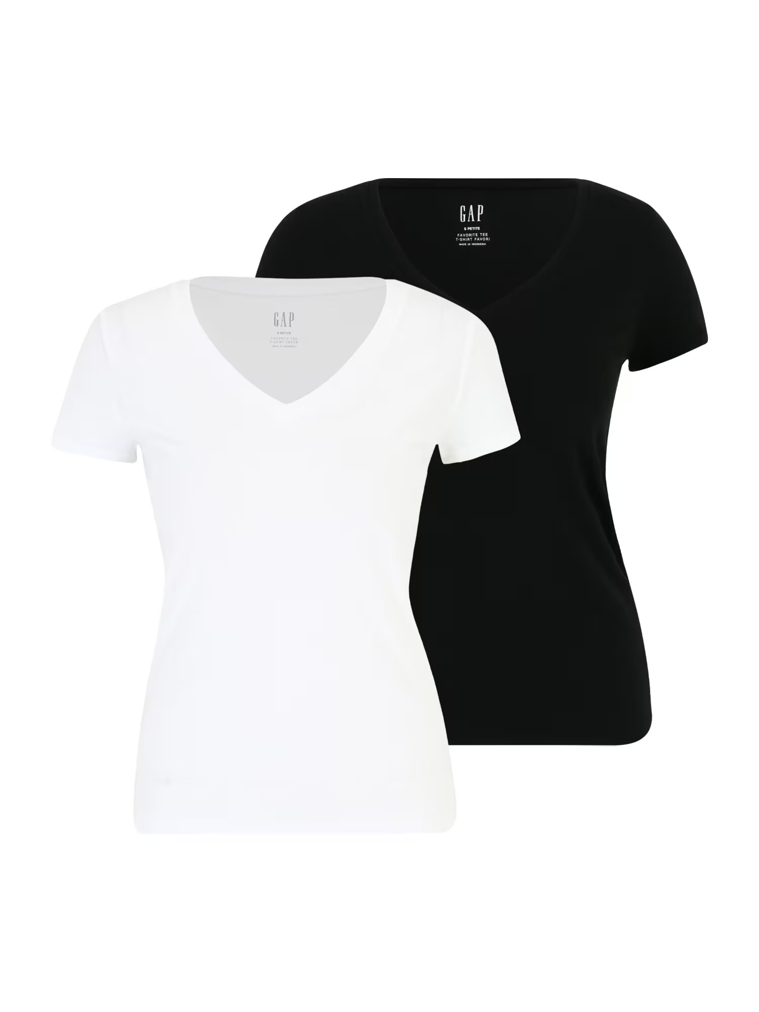 Gap Petite Tricou negru / alb - Pled.ro