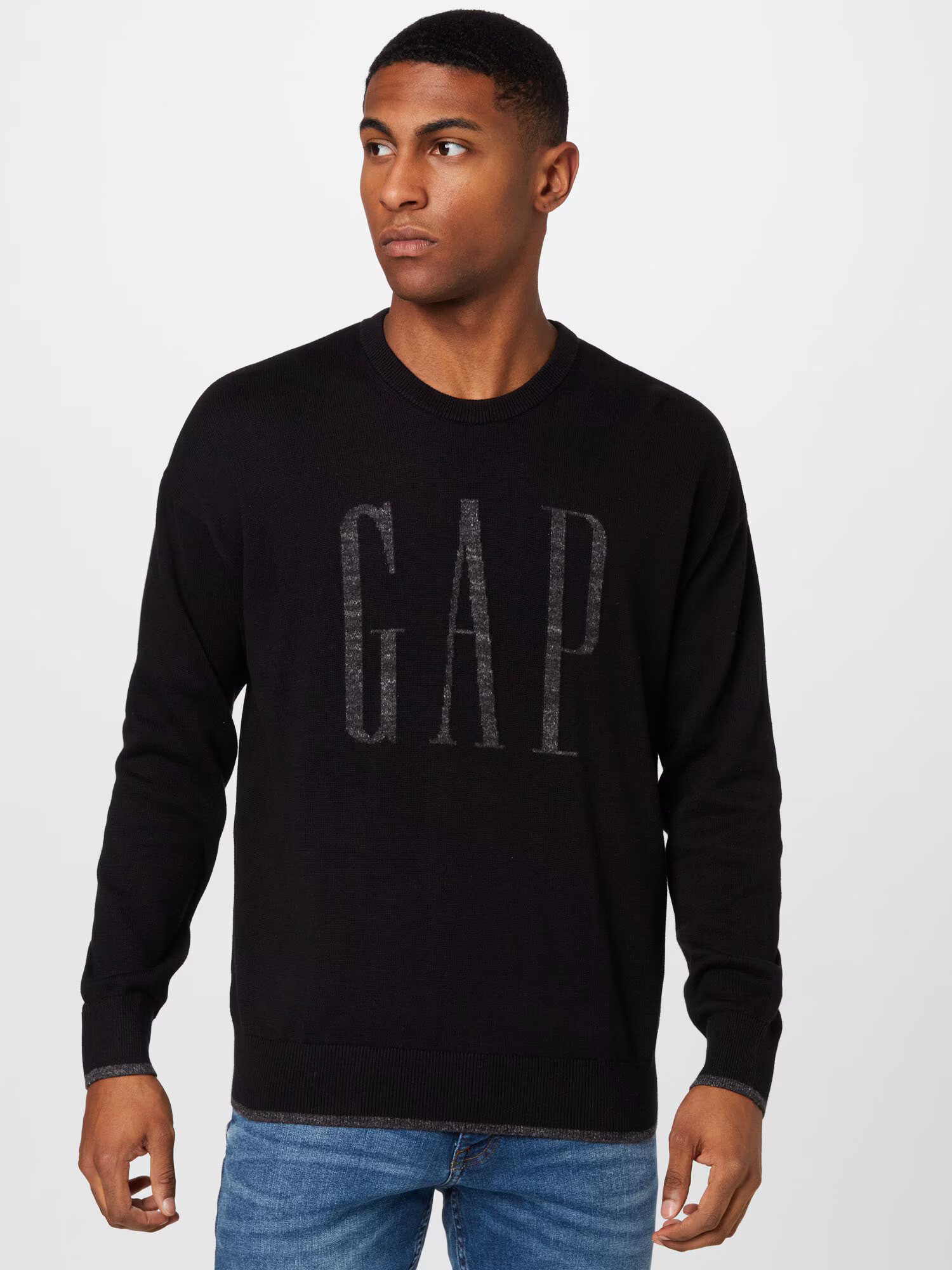 GAP Pulover 'INTARSIA' gri amestecat / negru - Pled.ro