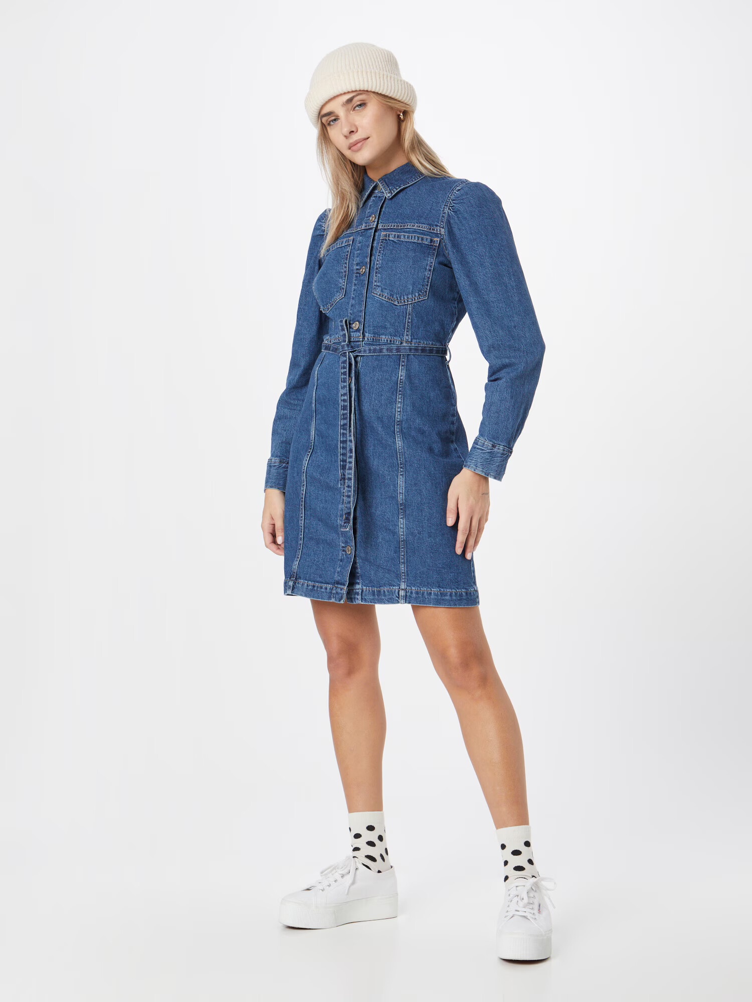 GAP Rochie tip bluză albastru denim - Pled.ro