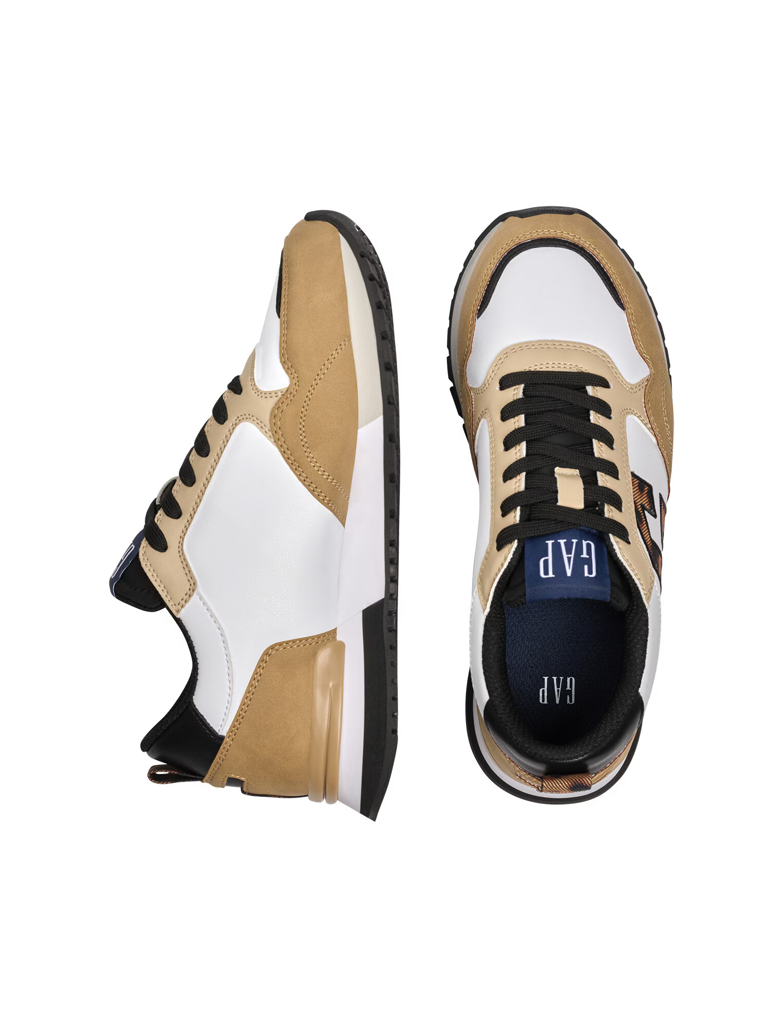 GAP Sneaker low 'New York II Exo' bej / maro cămilă / negru / alb - Pled.ro