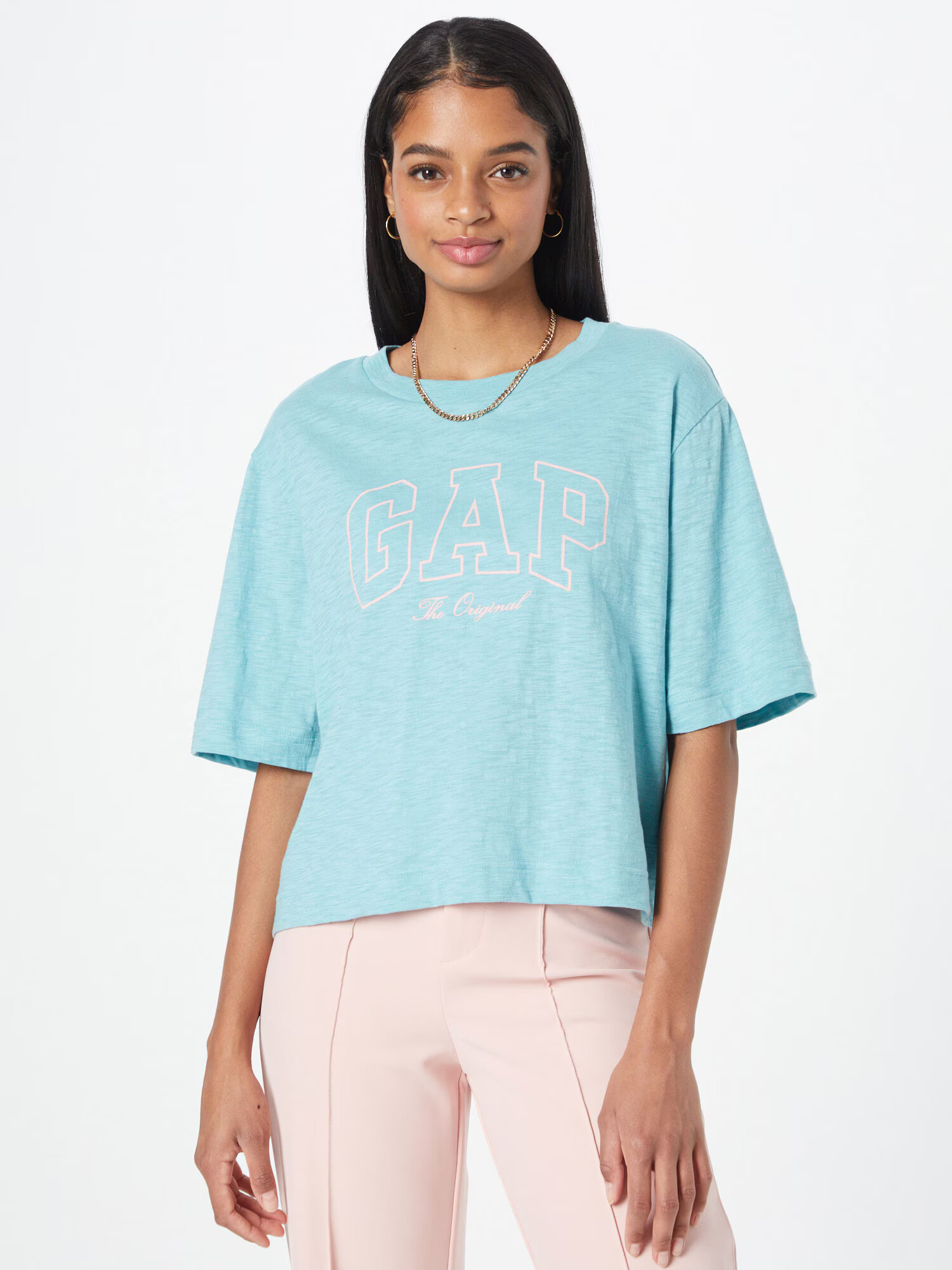 GAP Tricou albastru aqua / alb - Pled.ro