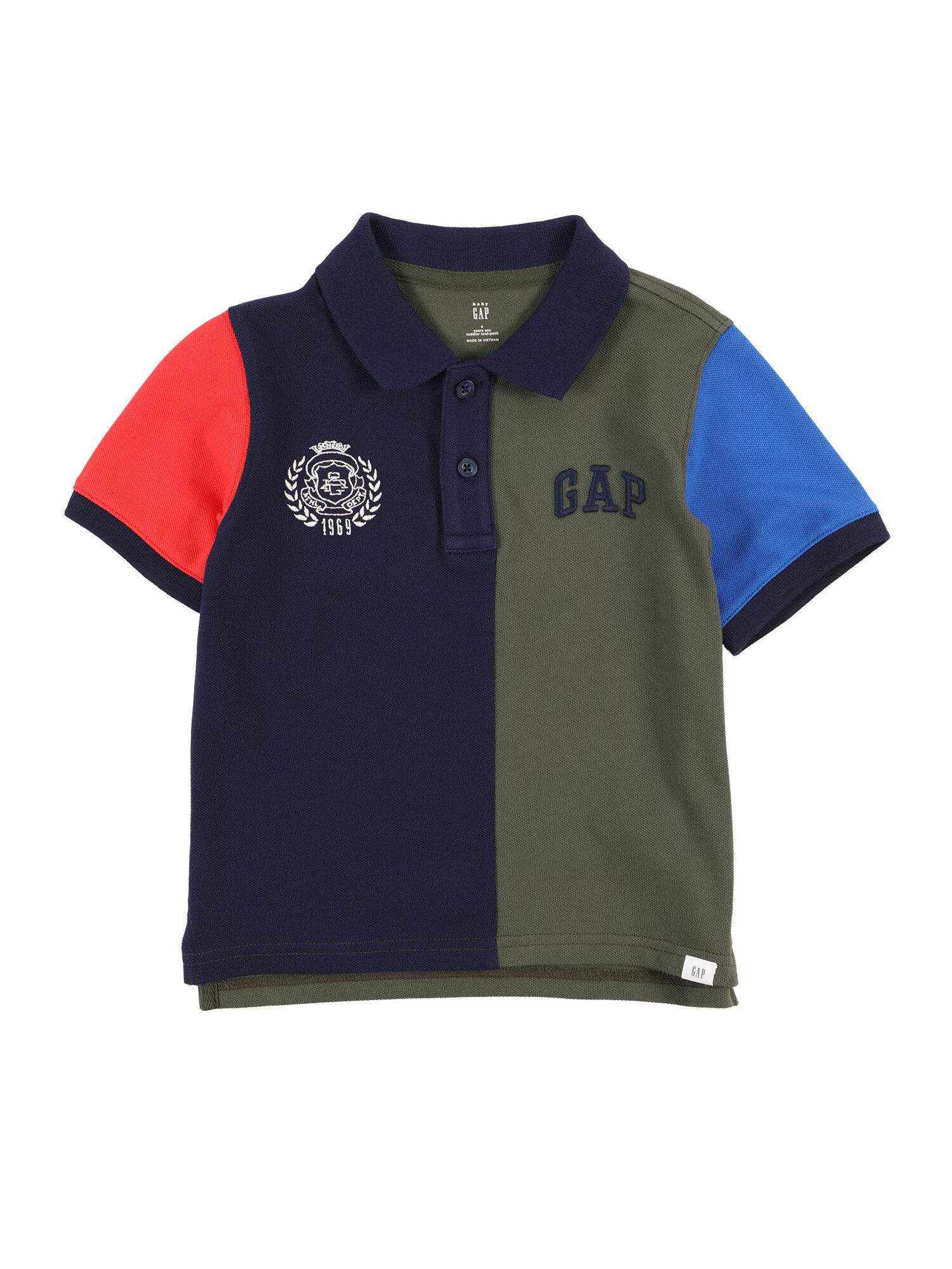 GAP Tricou albastru / bleumarin / kaki / roșu - Pled.ro