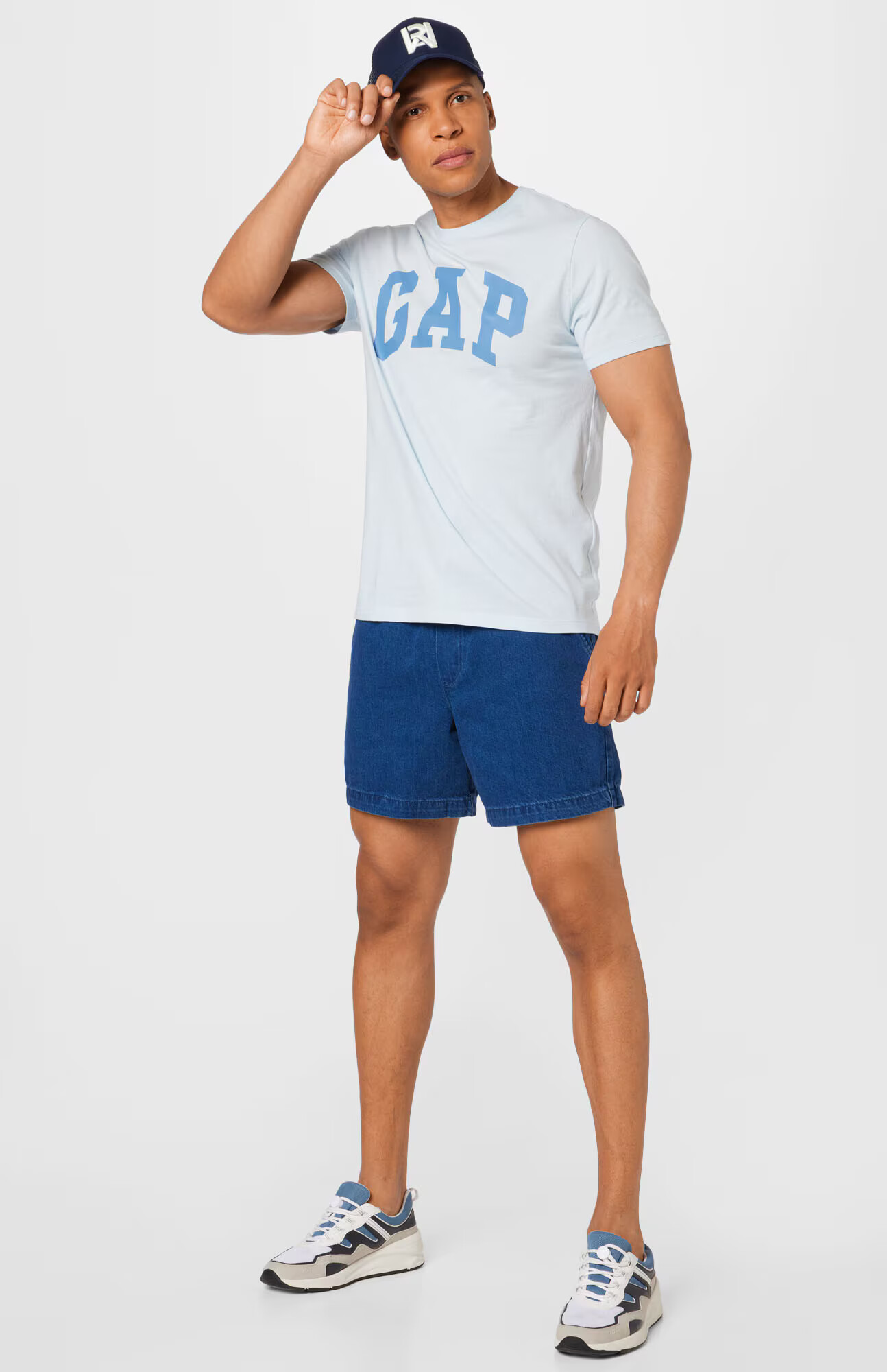 GAP Tricou 'ARCH' albastru fumuriu / albastru noapte / azur / alb - Pled.ro