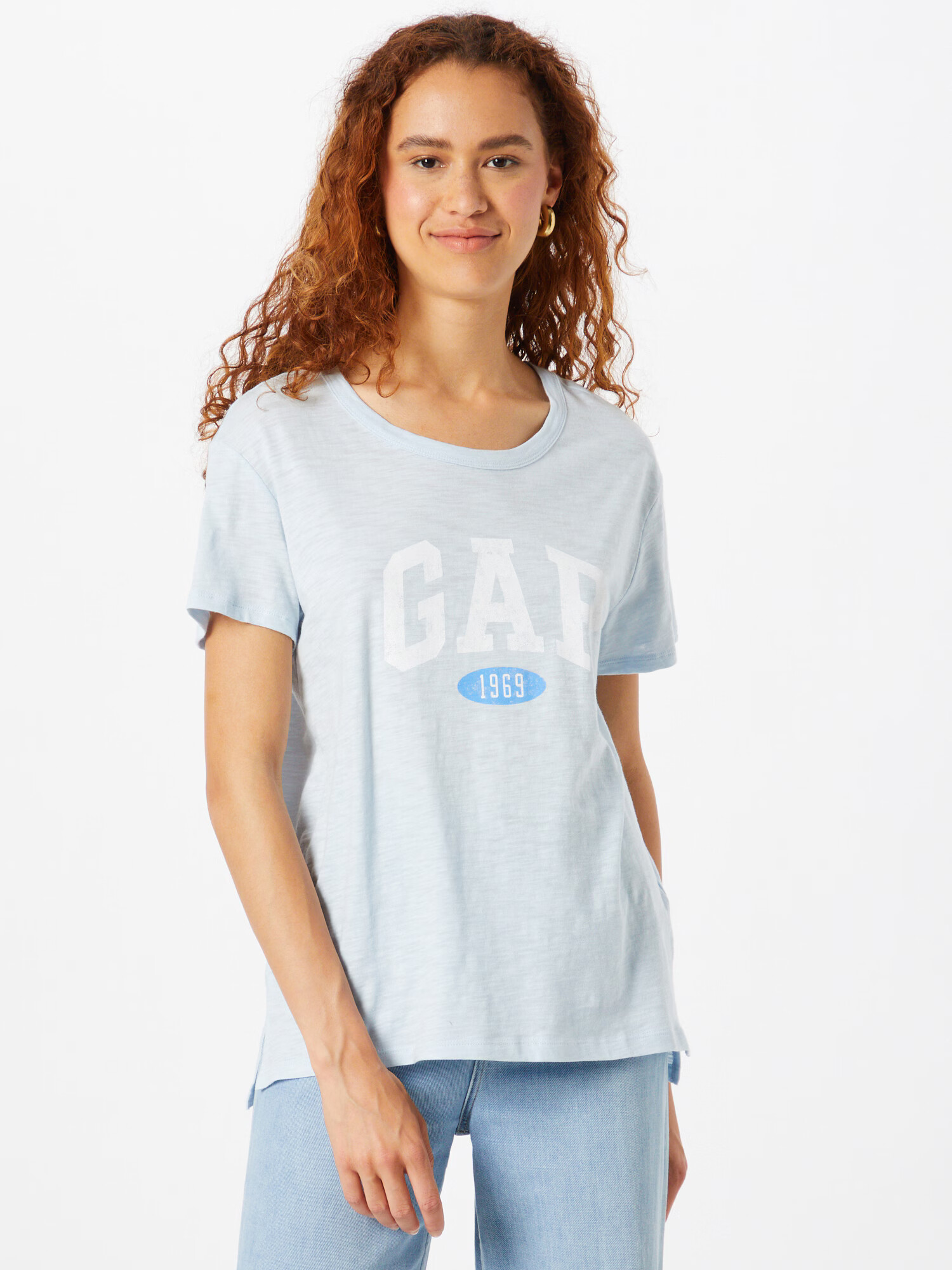 GAP Tricou azuriu / albastru amestec / alb - Pled.ro