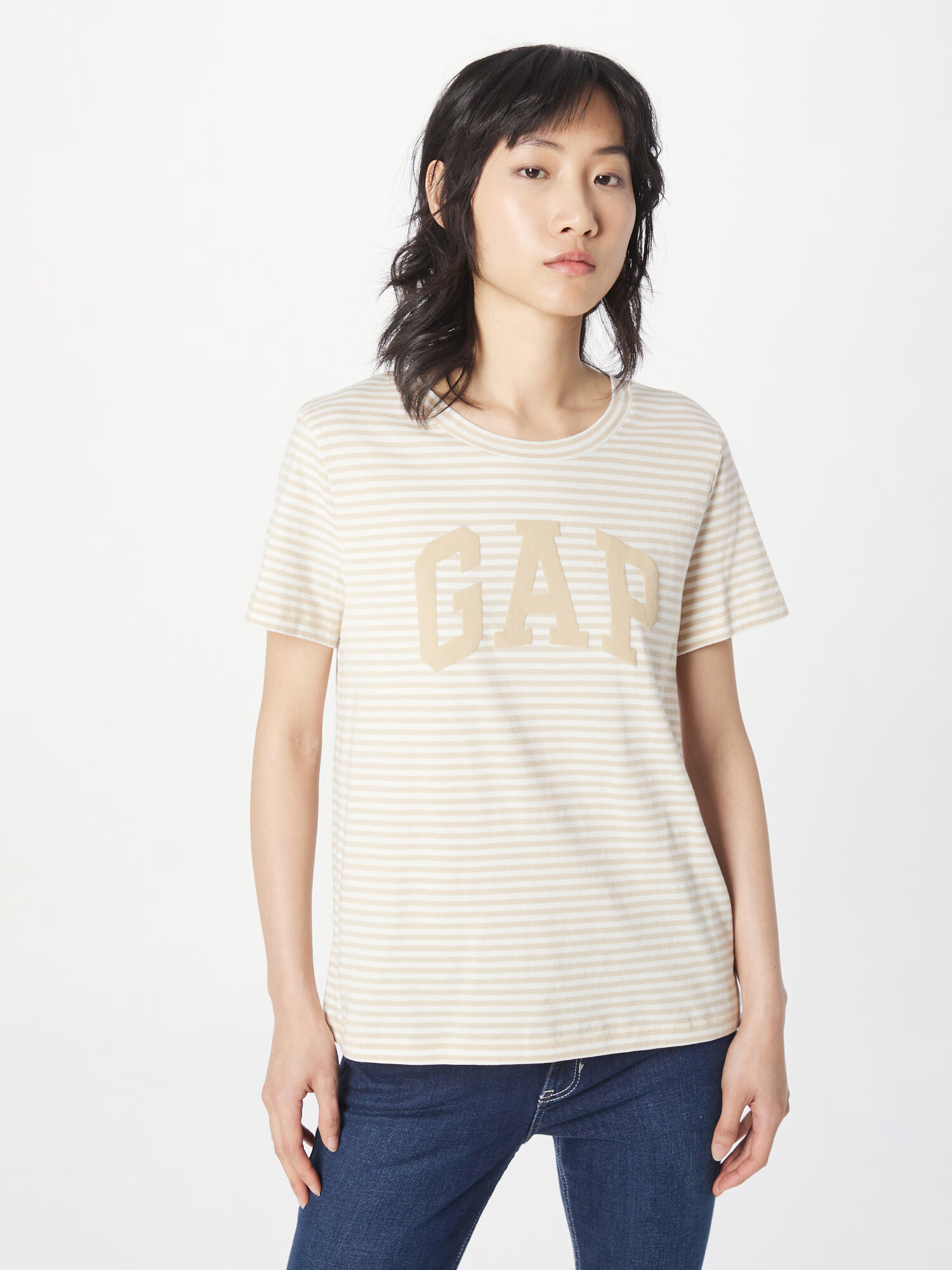 GAP Tricou bej / alb - Pled.ro