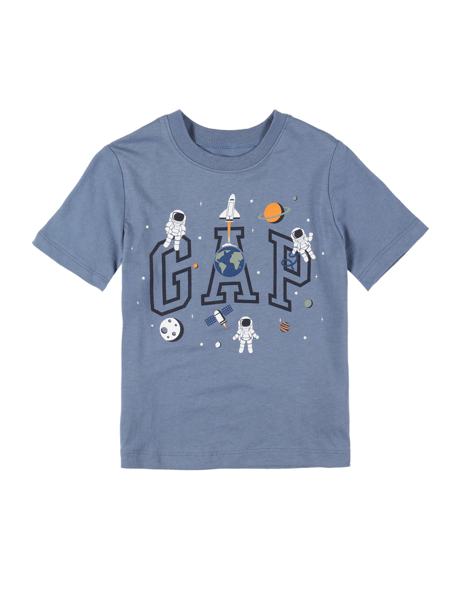 GAP Tricou bleumarin / albastru fumuriu / portocaliu / alb - Pled.ro