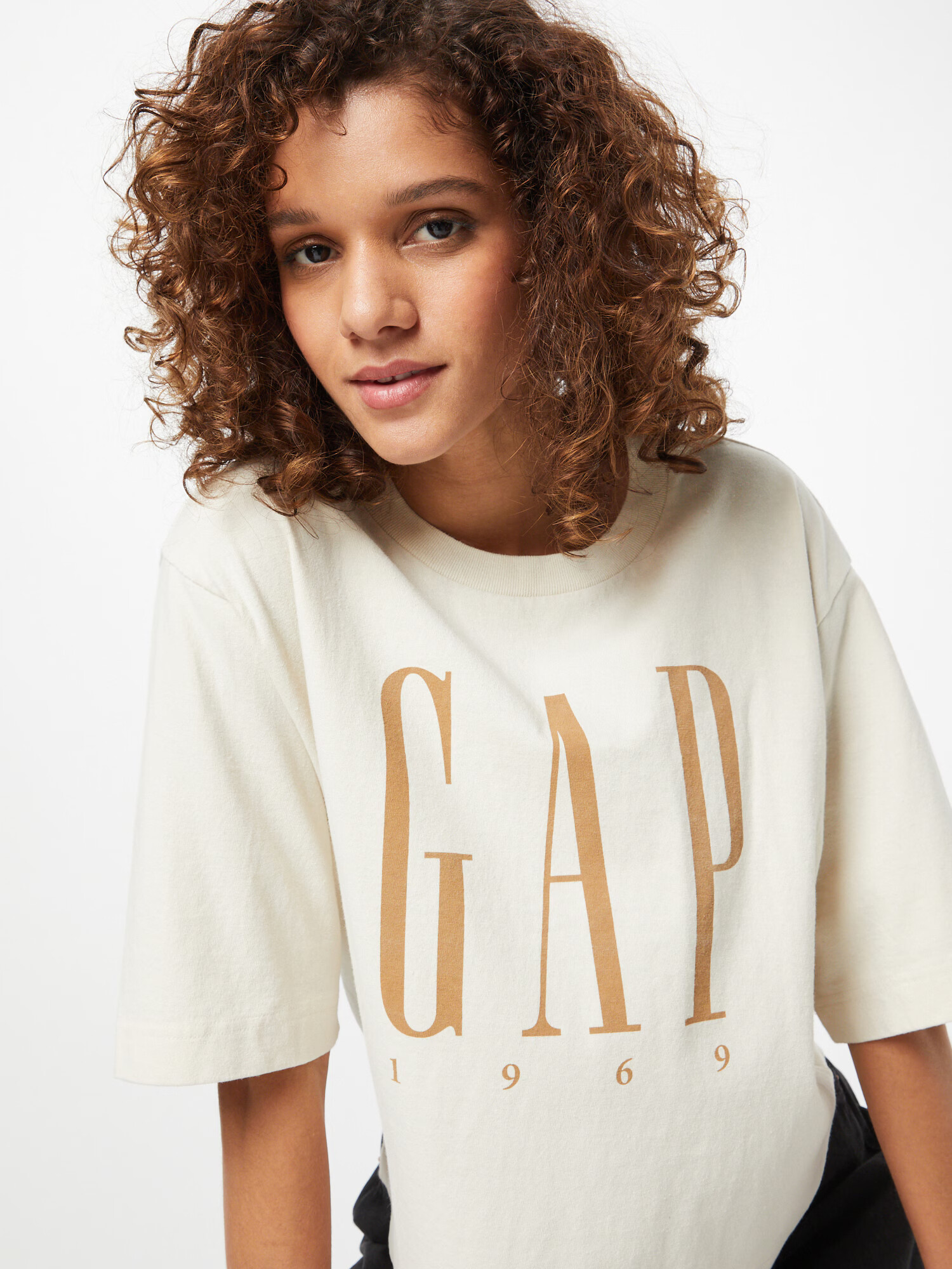 GAP Tricou crem / maro cappuccino - Pled.ro