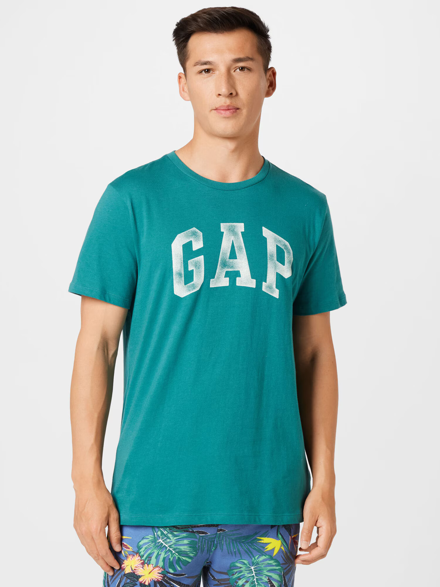 GAP Tricou 'FAMILY PRIDE' verde petrol / alb - Pled.ro