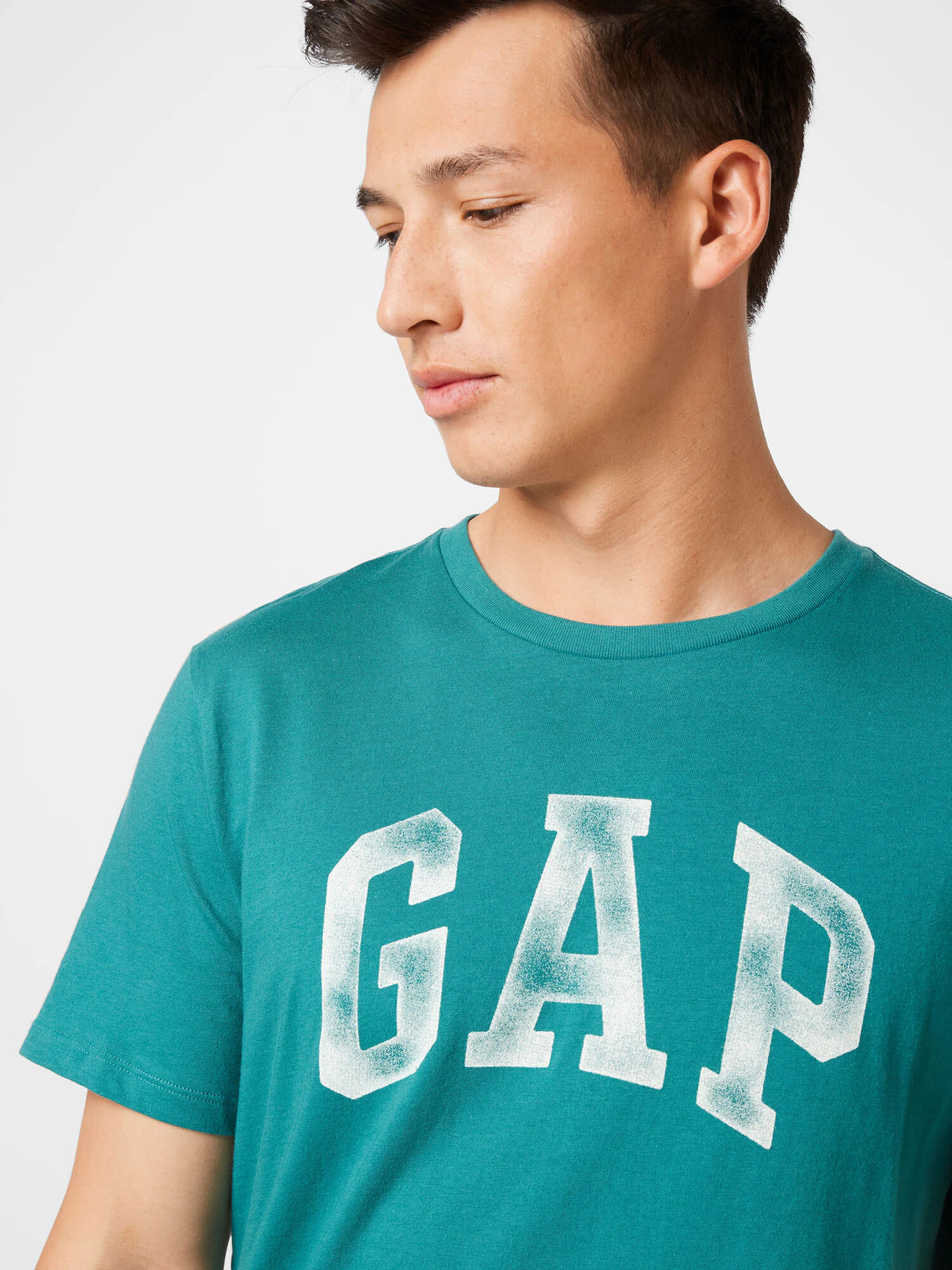 GAP Tricou 'FAMILY PRIDE' verde petrol / alb - Pled.ro