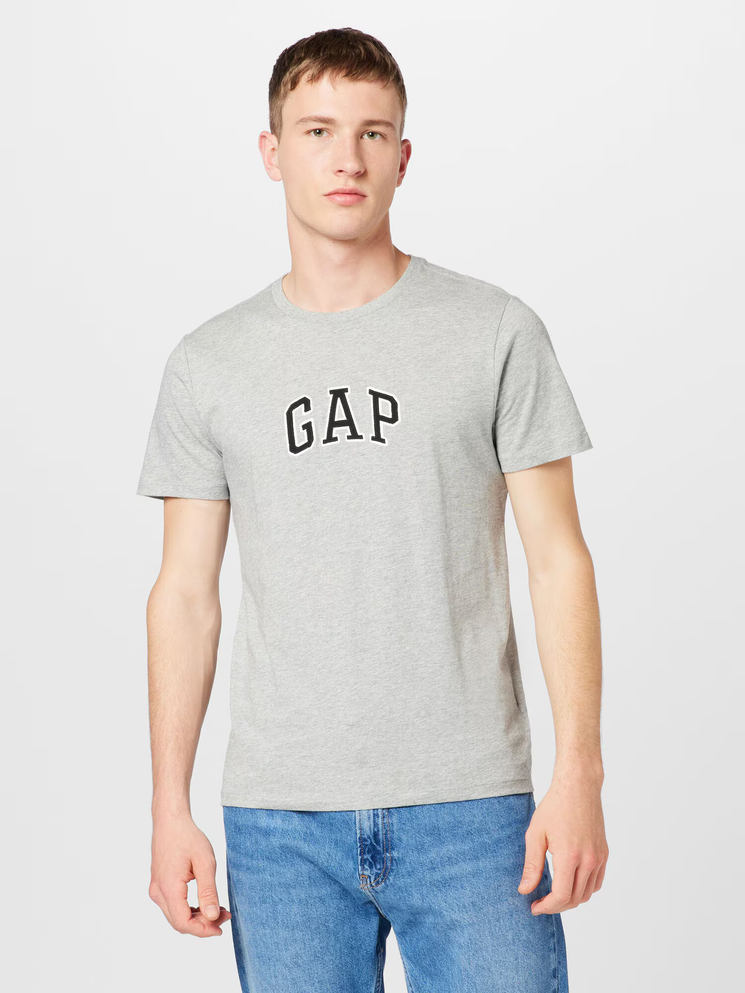 GAP Tricou gri amestecat / negru / alb - Pled.ro