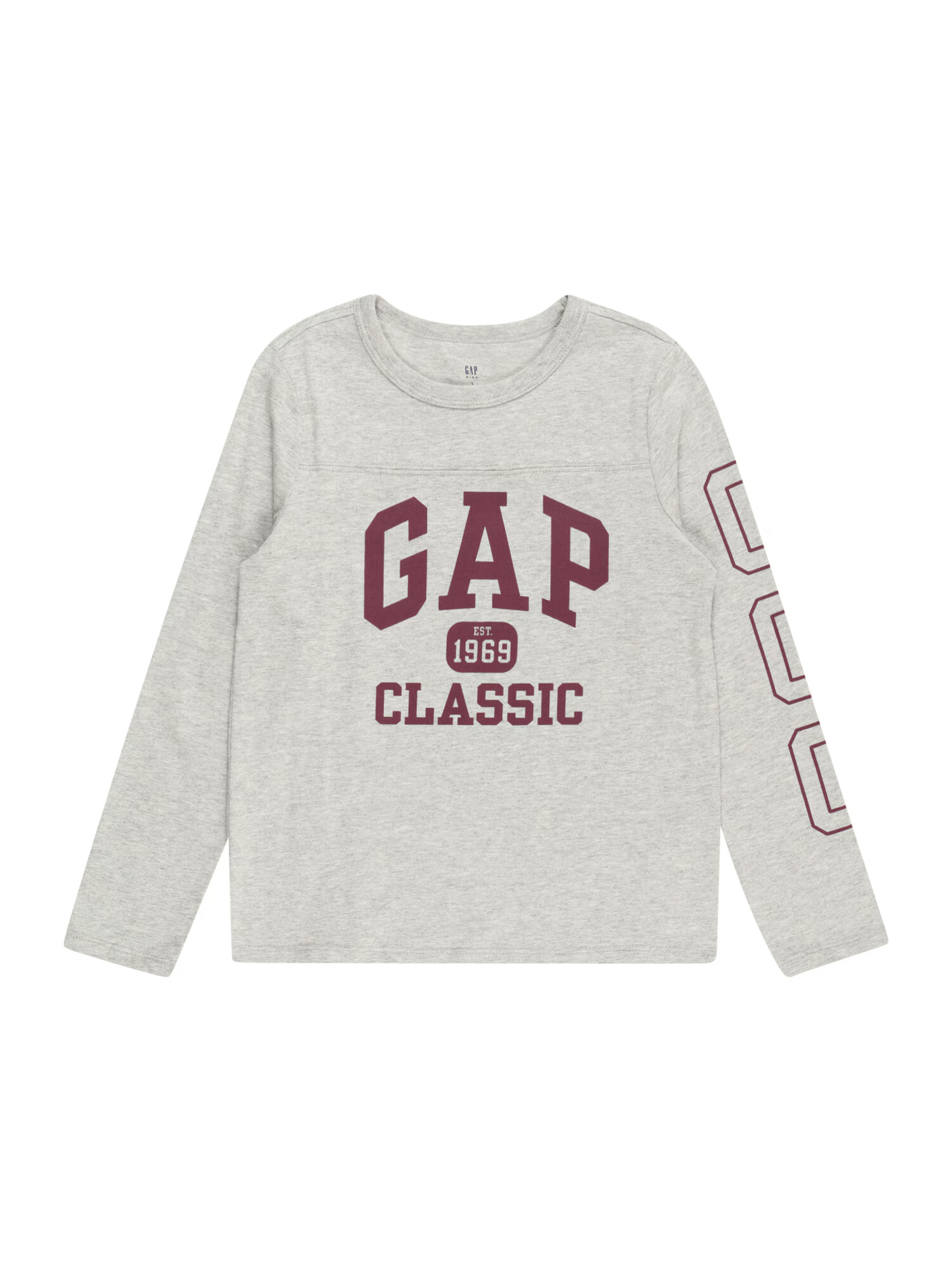 GAP Tricou gri amestecat / roșu bordeaux - Pled.ro