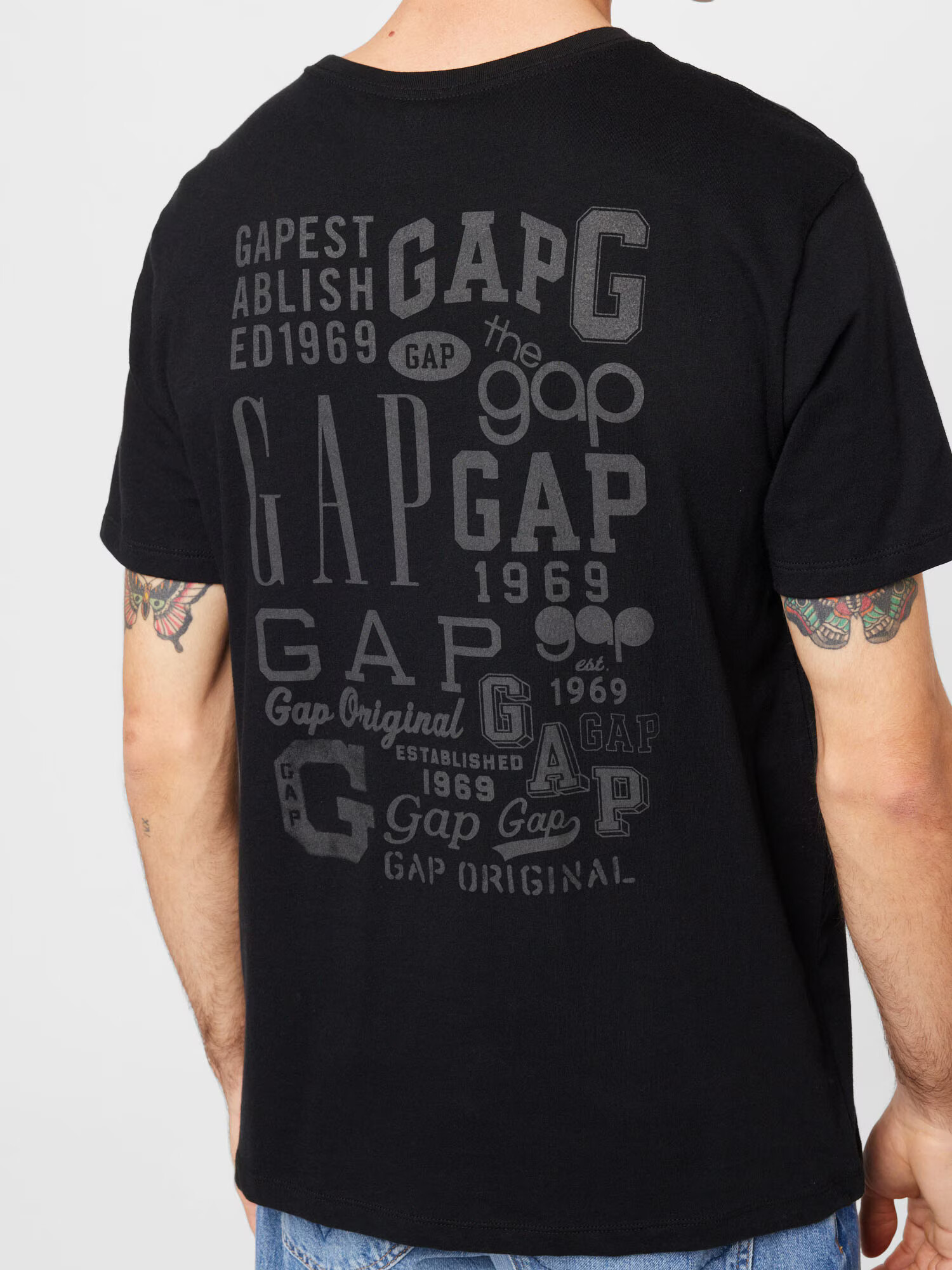 GAP Tricou gri fumuriu / negru - Pled.ro