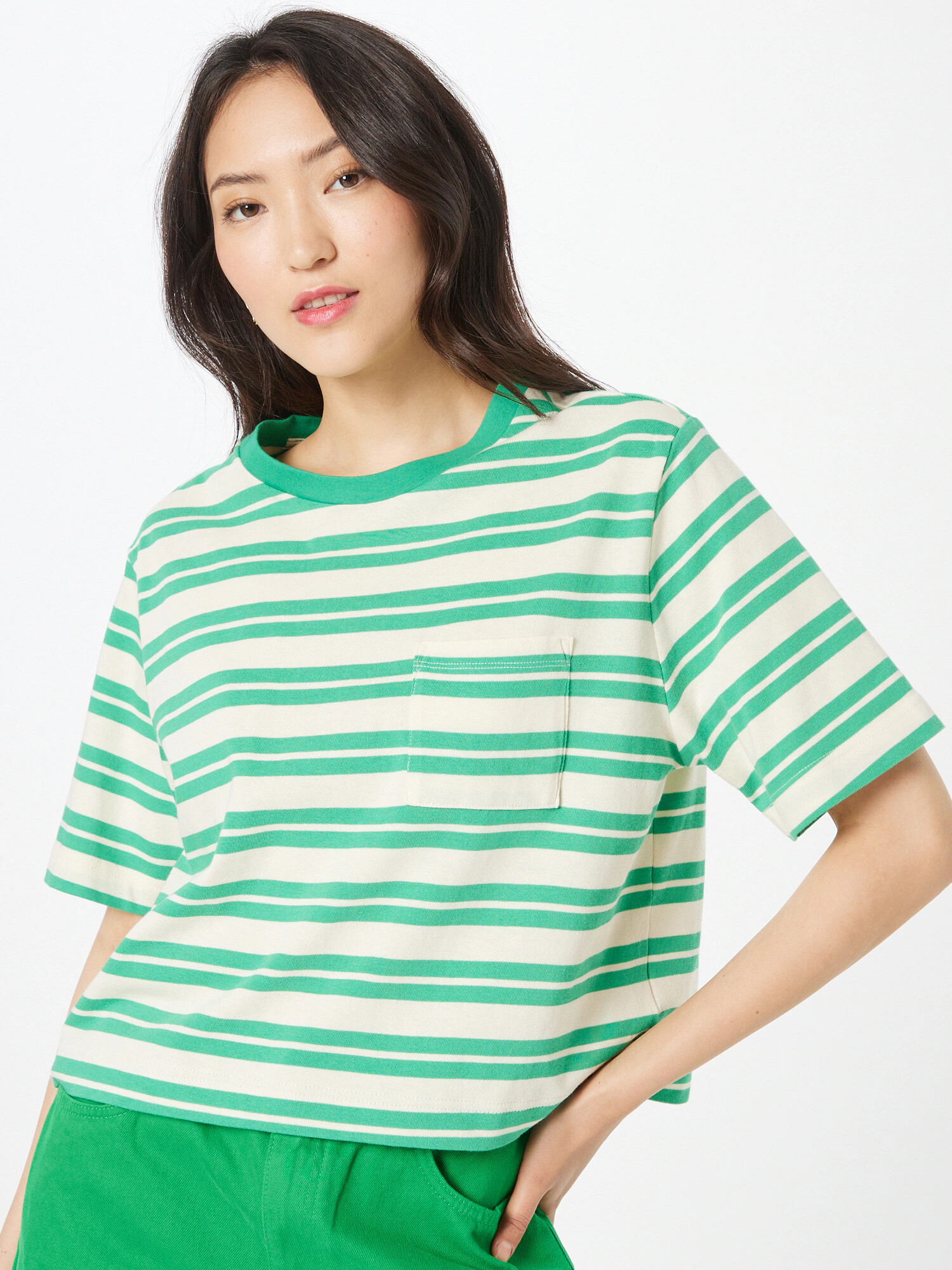 GAP Tricou 'REISSUE' verde jad / alb - Pled.ro