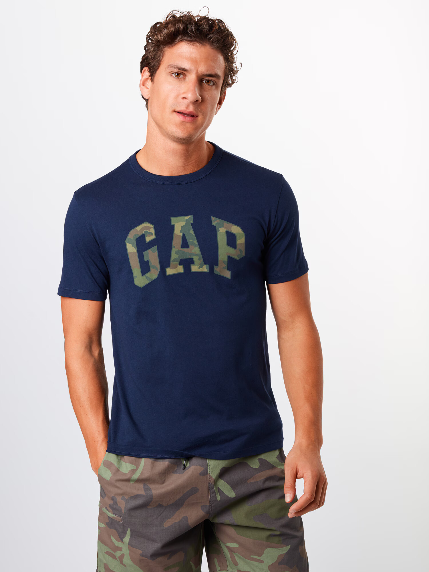 GAP Tricou 'V-SS CAMO ARCH LOGO TEE' bleumarin - Pled.ro