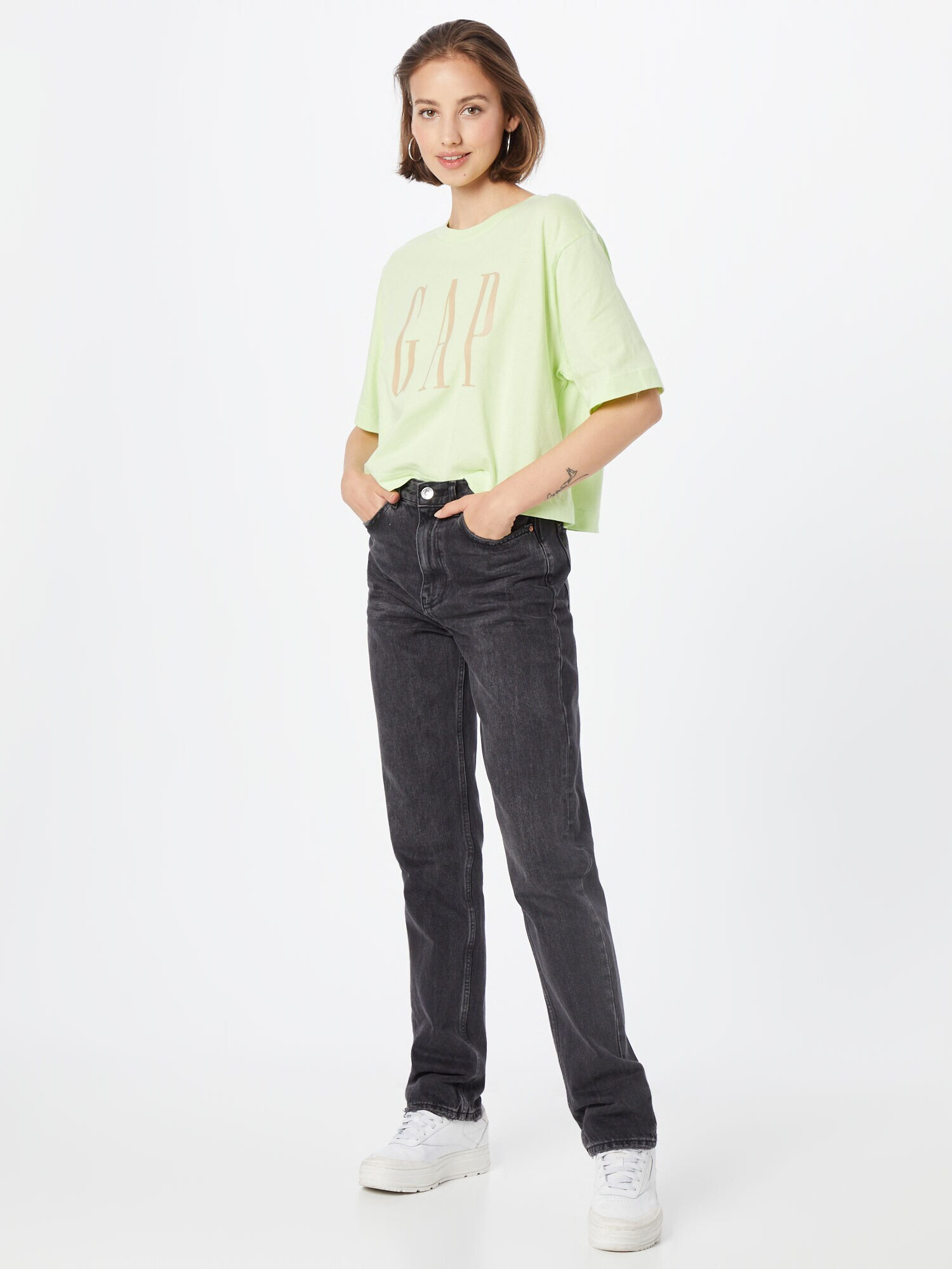 GAP Tricou verde deschis / portocaliu pastel - Pled.ro