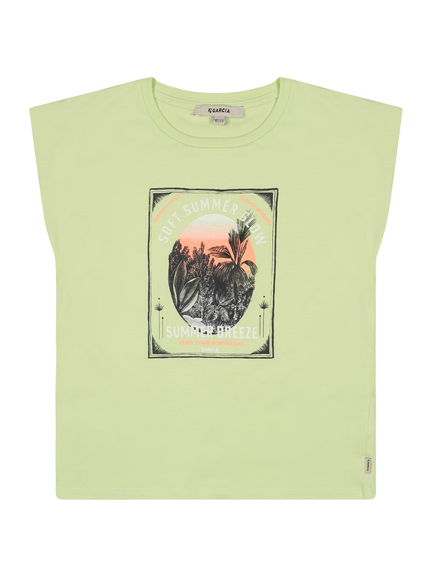 GARCIA Tricou verde deschis / portocaliu somon / negru / alb - Pled.ro