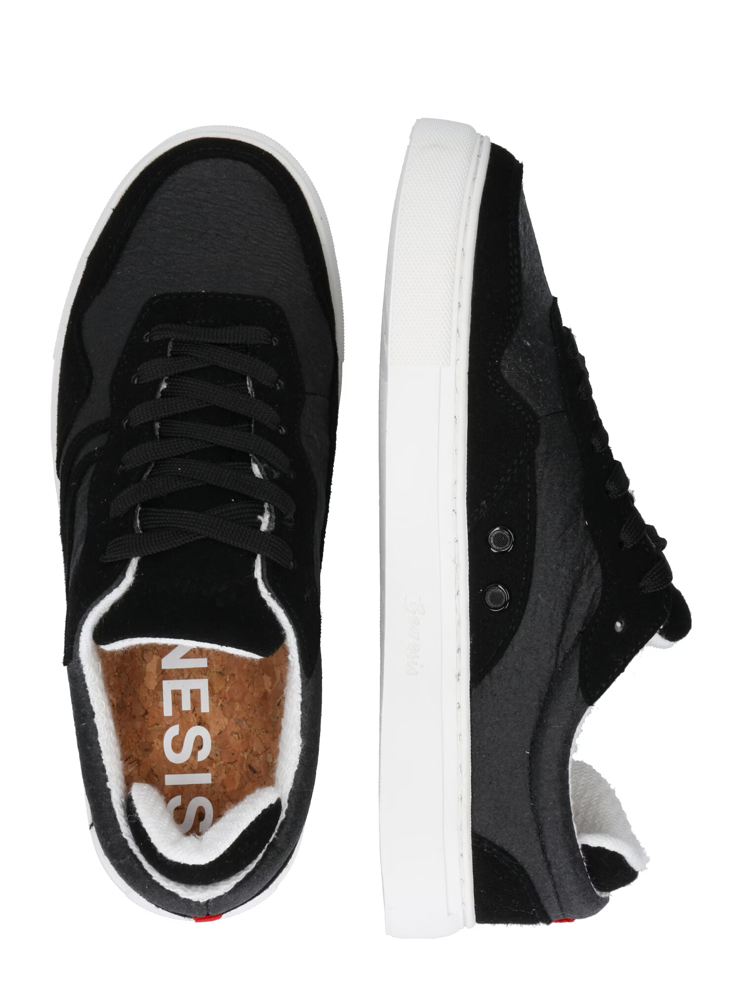 GENESIS Sneaker low 'G-Soley Pinatex' gri închis / negru - Pled.ro