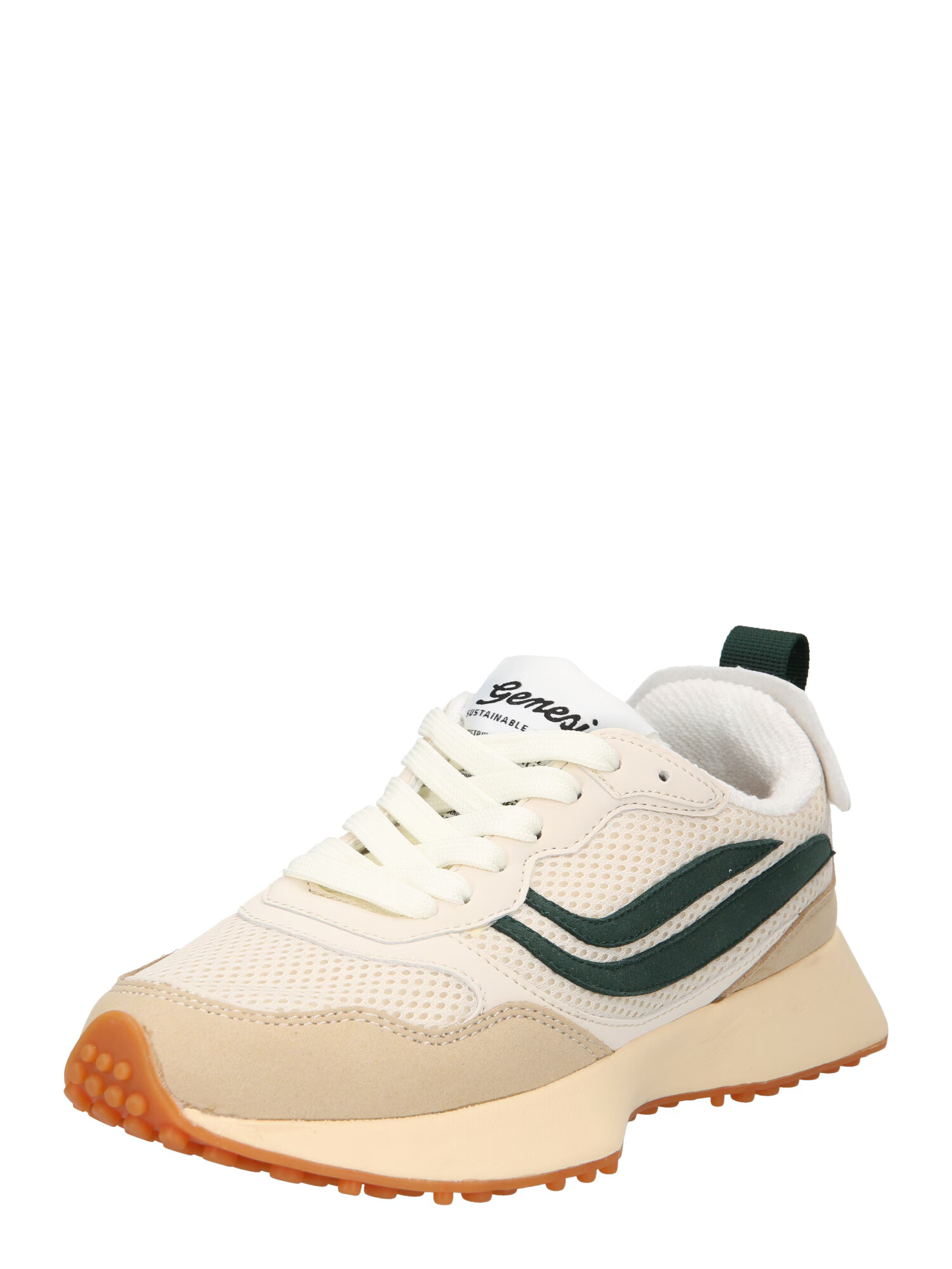 GENESIS Sneaker low 'Marathon' nisipiu / verde smarald / alb - Pled.ro