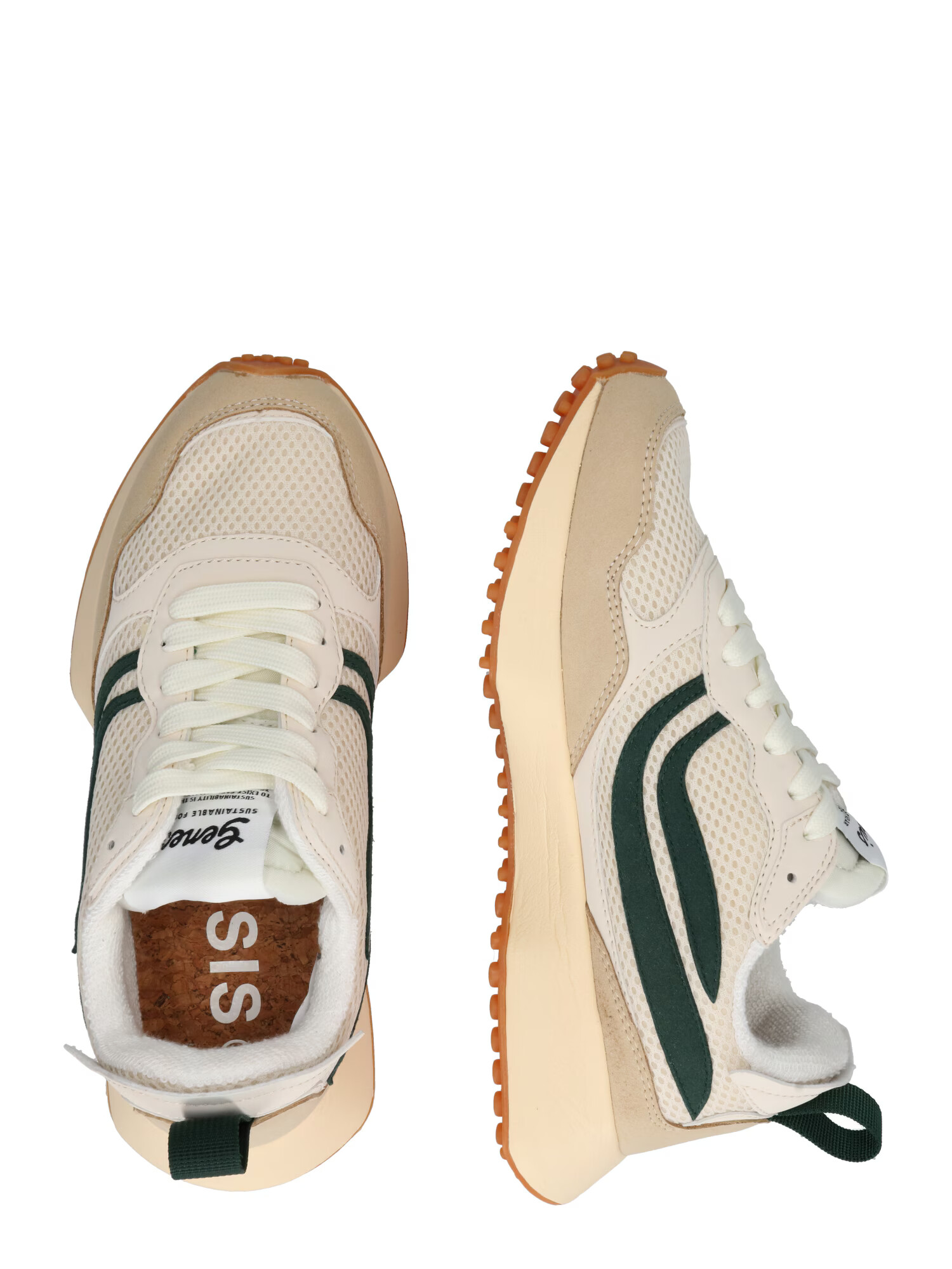 GENESIS Sneaker low 'Marathon' nisipiu / verde smarald / alb - Pled.ro