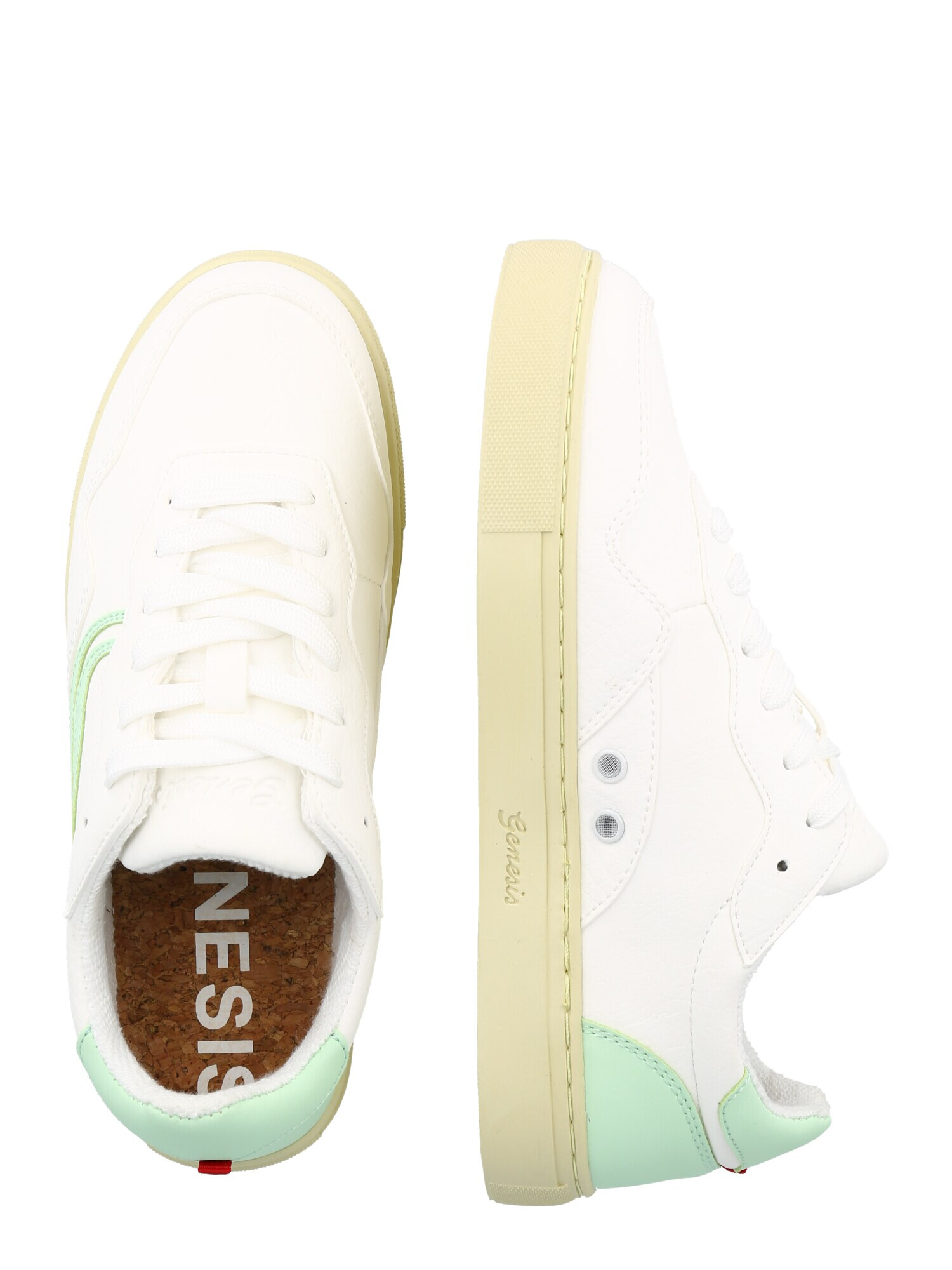 GENESIS Sneaker low 'Soley' verde pastel / alb - Pled.ro