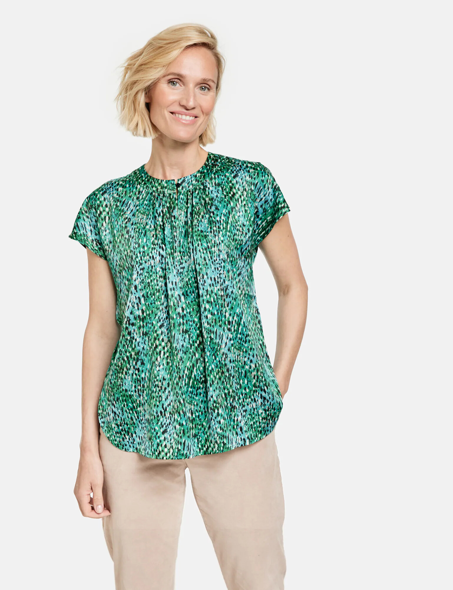 GERRY WEBER Bluză albastru deschis / verde / negru / alb - Pled.ro