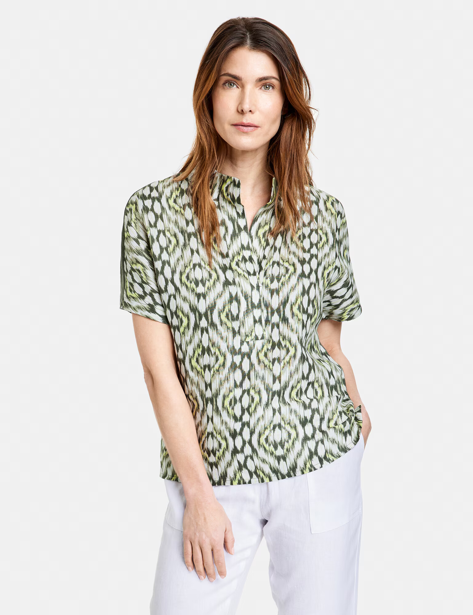 GERRY WEBER Bluză oliv / verde deschis / alb - Pled.ro